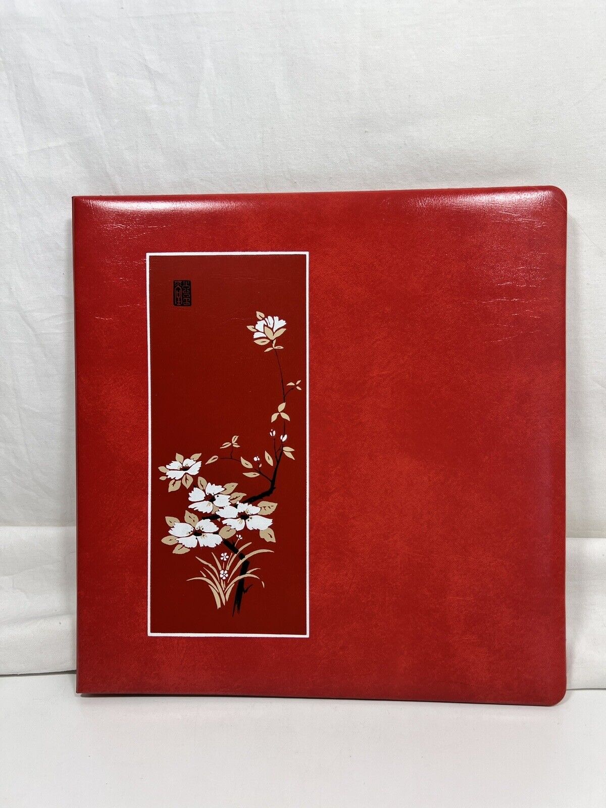  Vtg Japanese Dogwood And Bamboo Photo Album Red C.R Gibson New