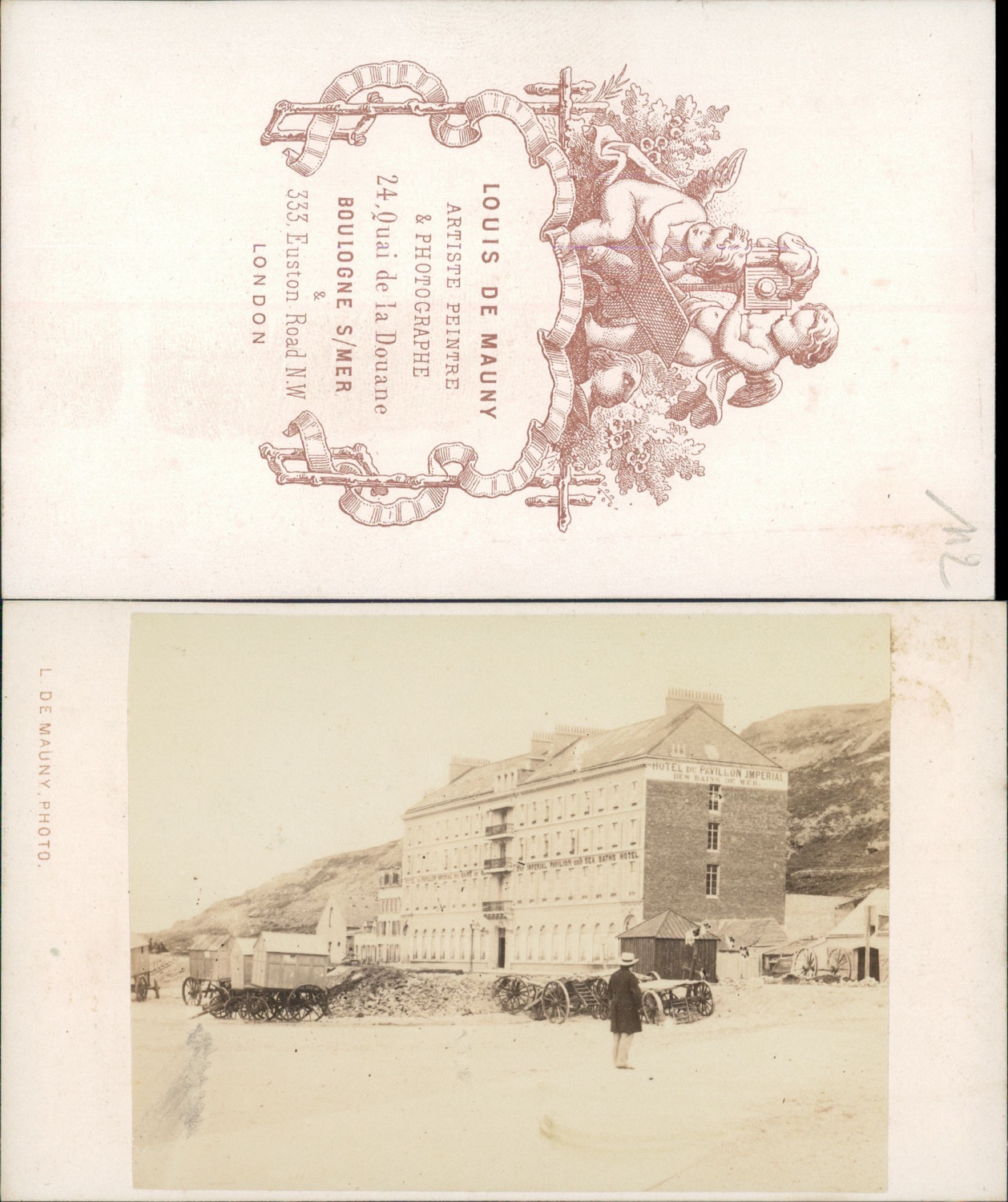 Louis de Mauny, Boulogne sur Mer, Hôtel du Pavillon Imperial Vintage CDV albumen
