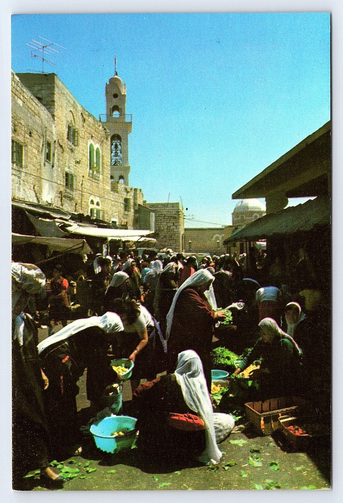 Vintage Postcard Israel Bethlehem- Market Place c1977