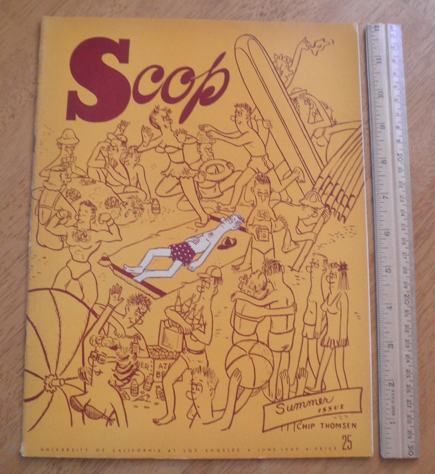 SCOP UCLA June 1949 surf board cover humor campus life magazine