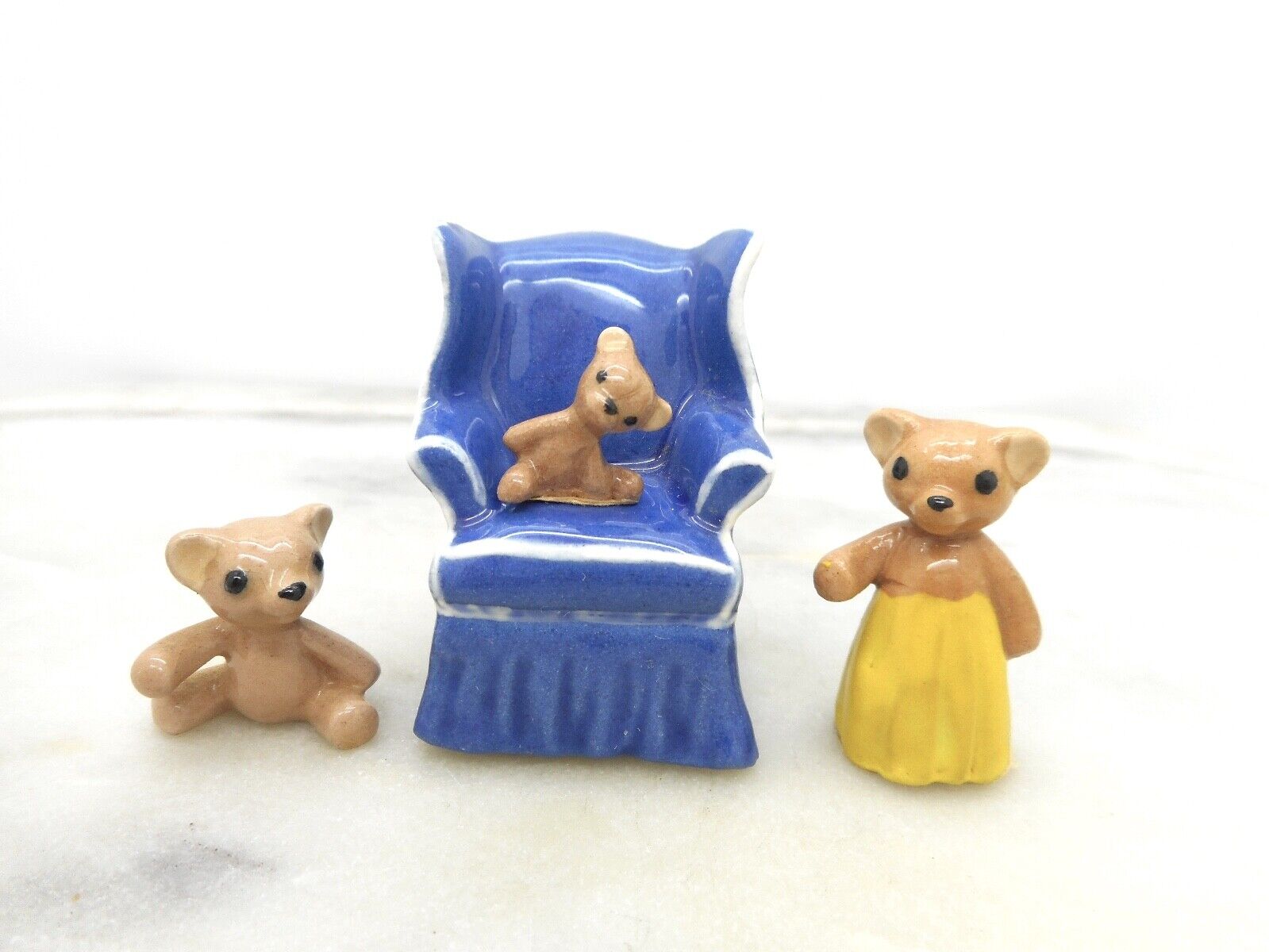 Vintage Hagan Renaker Discontinued Teddy Bears 4 Figurines 1970\'s Collectible