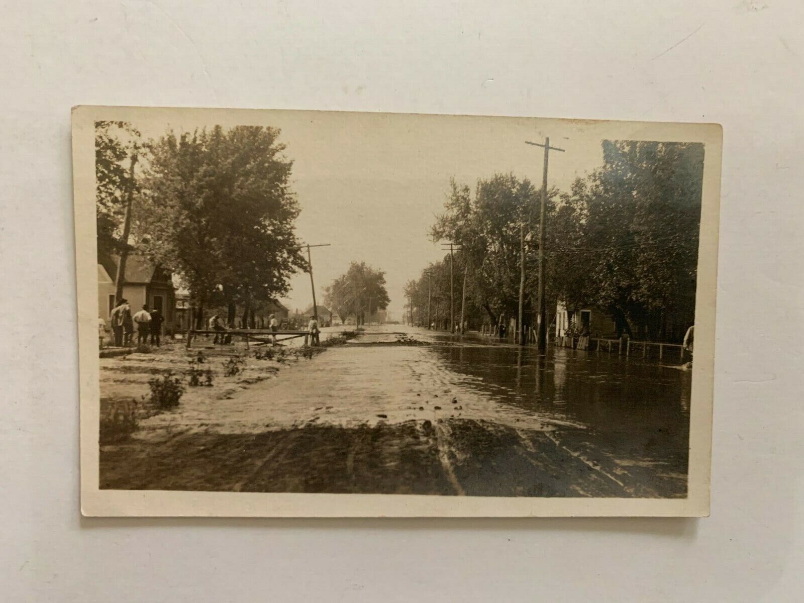 c.1910 Flooded Street Marshalltown? Iowa Real Photo Postcard