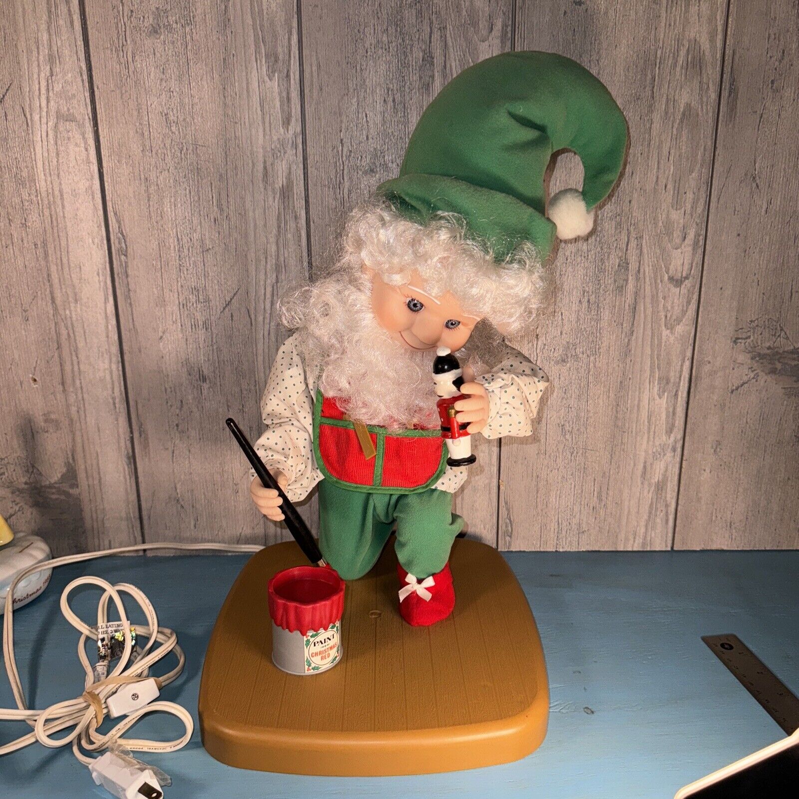 Vintage Santa\'s Best Animated Elf Toy Painter Artist National Rennoc