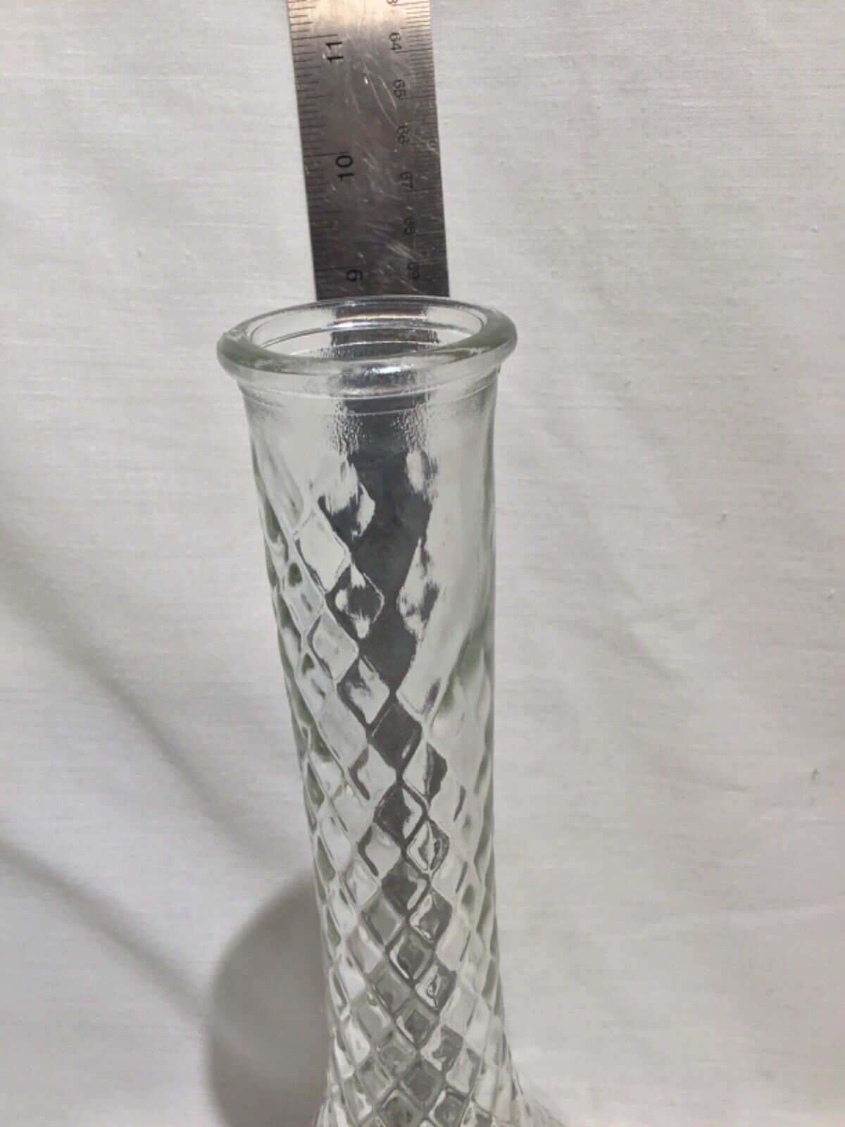 Bud Vase By Hoosier Vintage Clear Pressed Glass  9.5 inches tall
