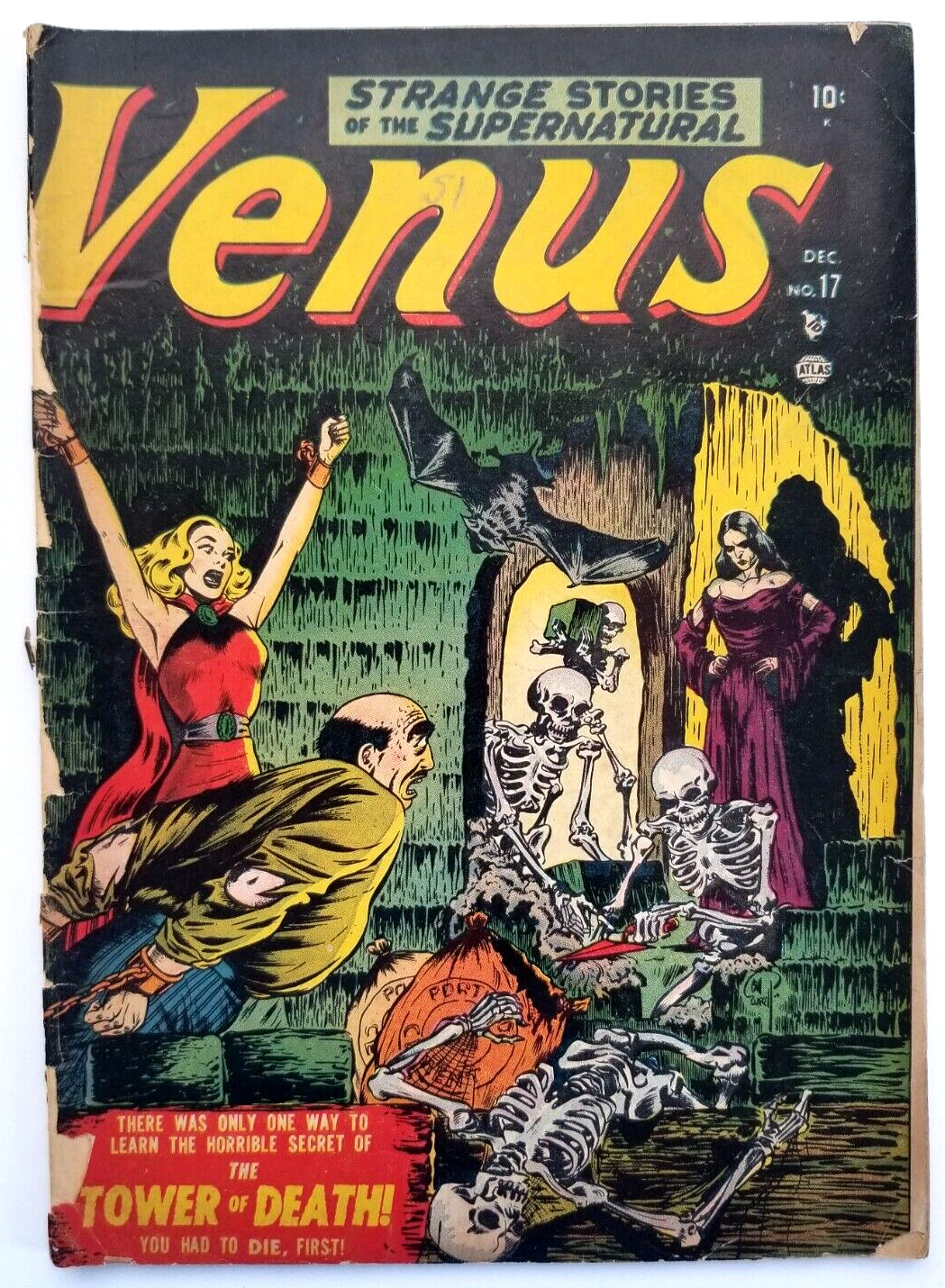 VENUS #17 FAIR 1.0 (ATLAS 1951) BONDAGE, SKELETON COVER. PRECODE HORROR
