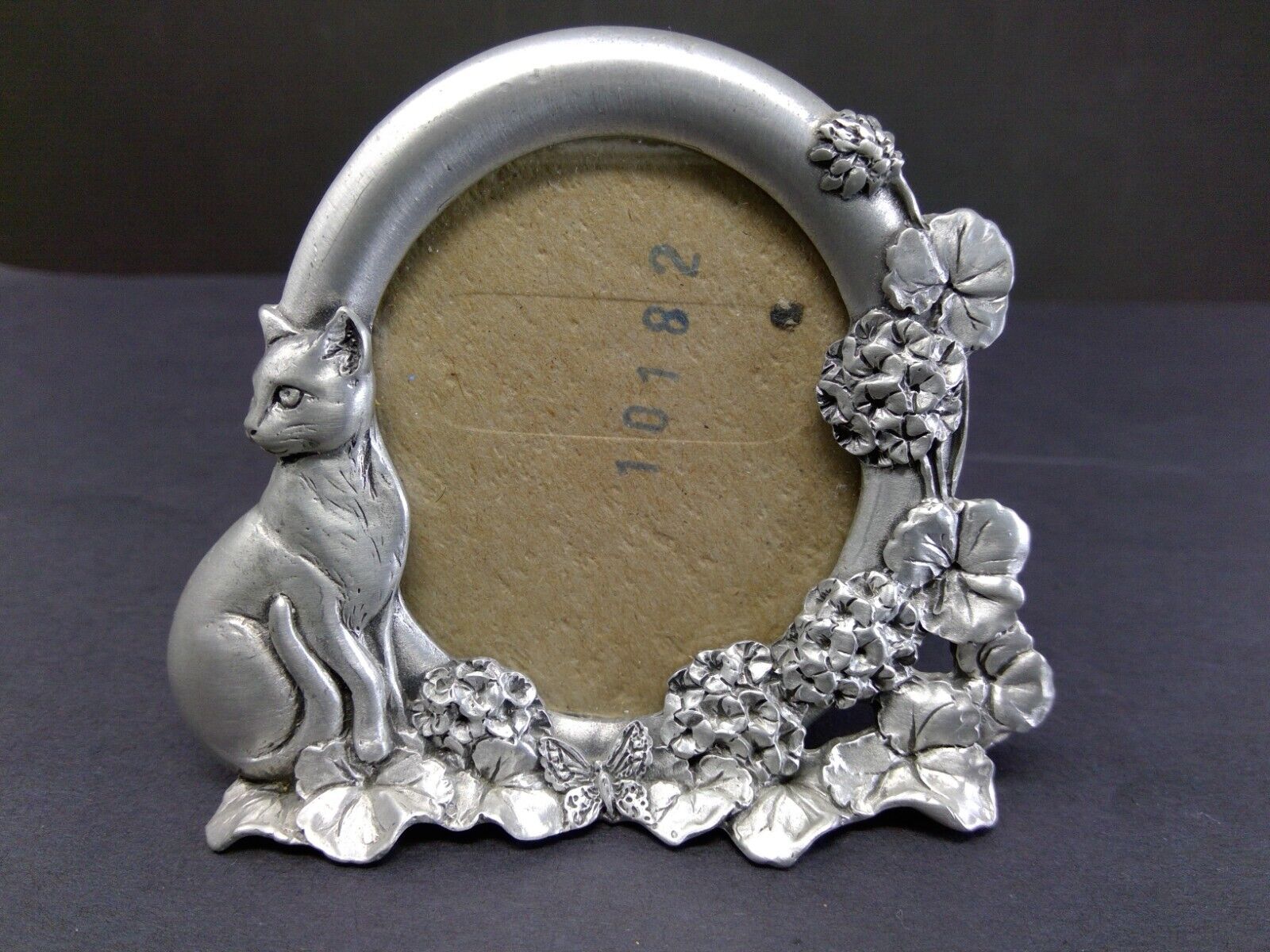 1997 Seagull Pewter Small Frame - Cat & Flowers
