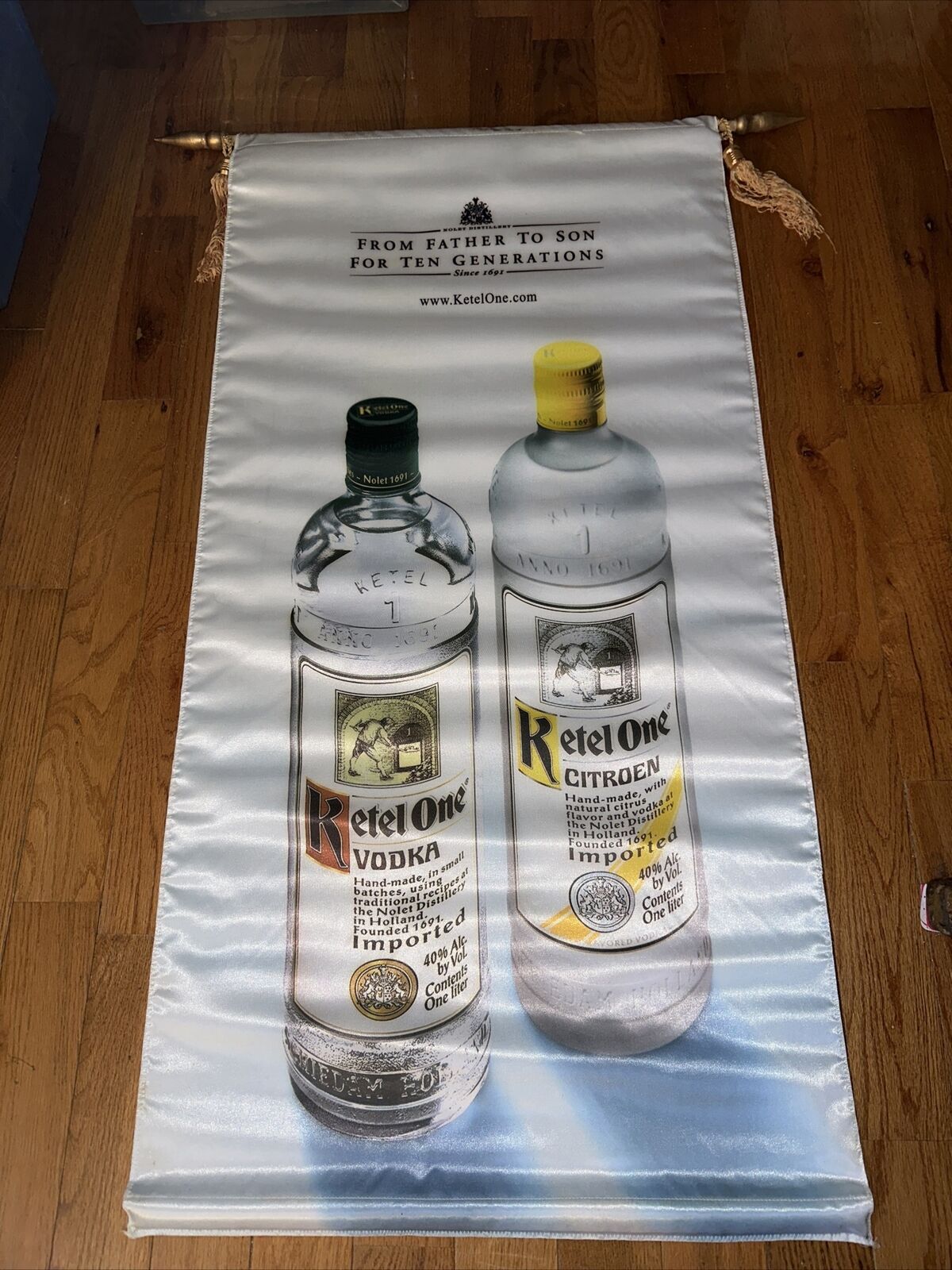 Ketel One -Hanging Banner-  46 X 24 inch Some Stains See Pictures
