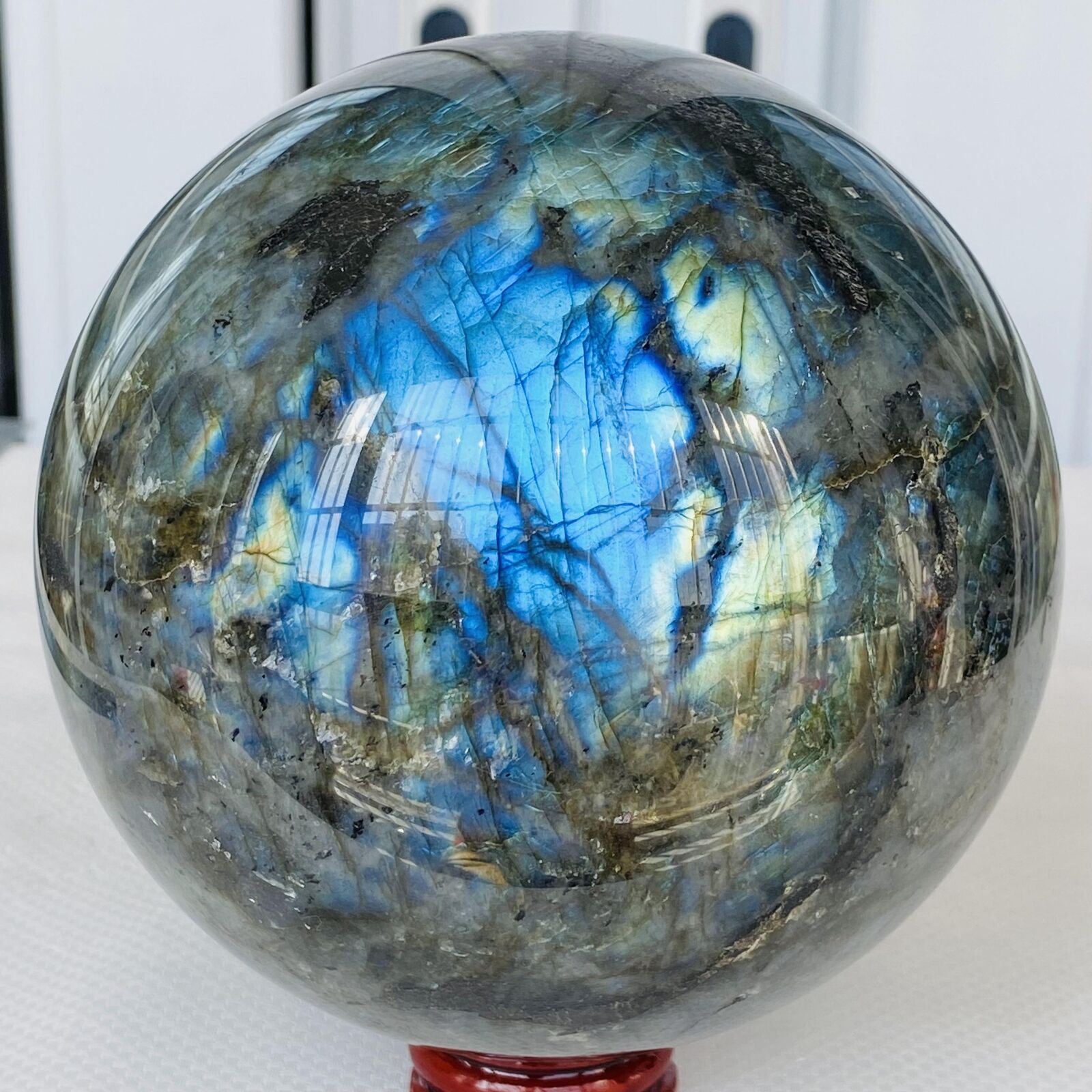 2720g Natural labradorite ball rainbow quartz crystal sphere gem reiki healing