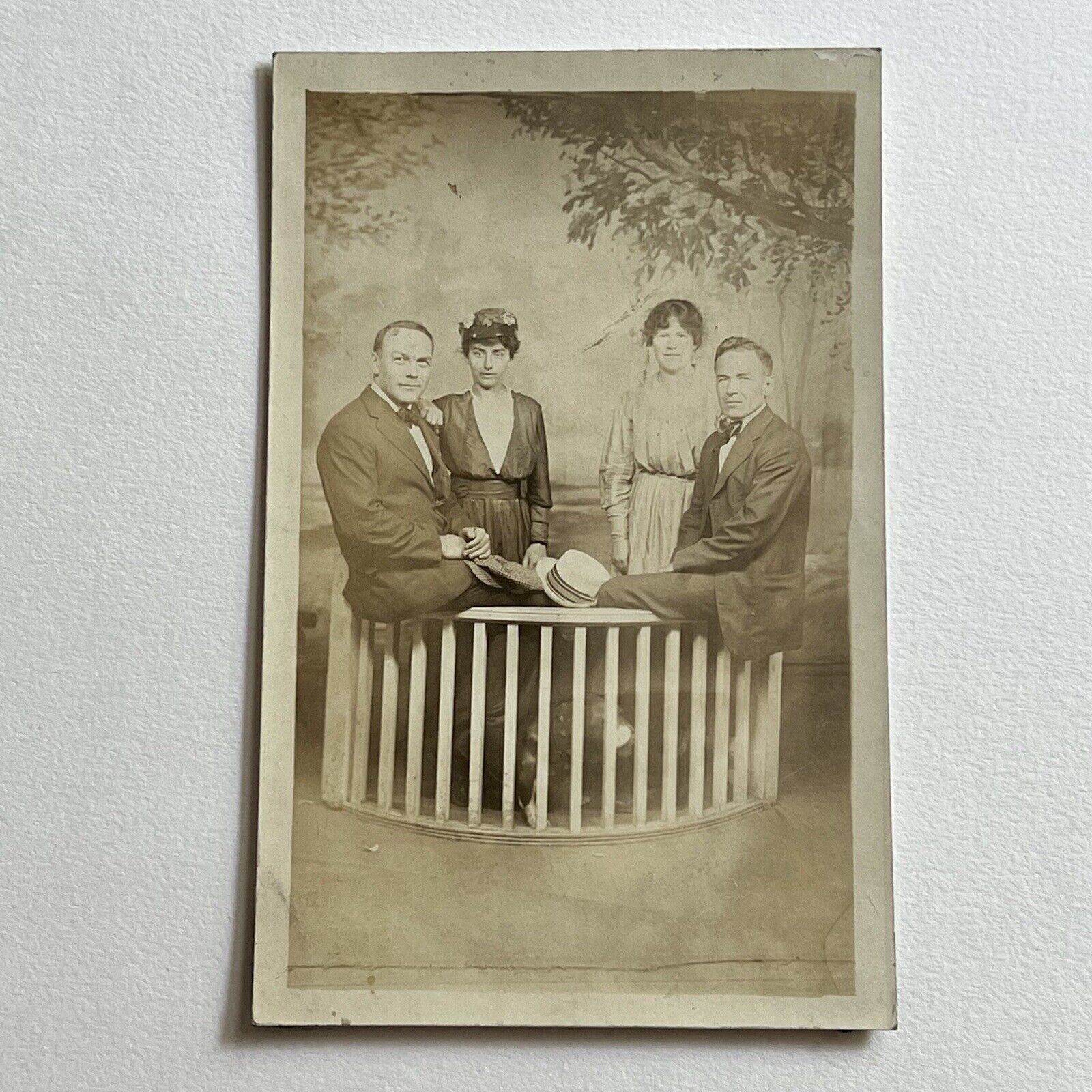 Antique RPPC Real Photograph Postcard Beautiful Women Men Lovely Couple Hat