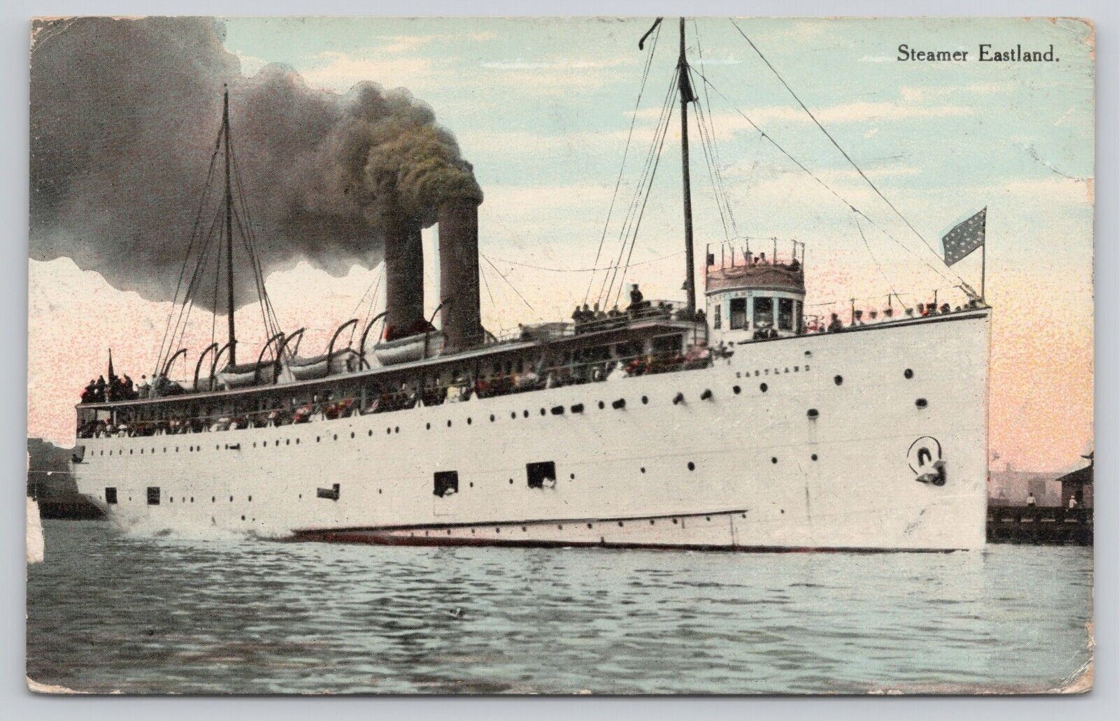 1910 Steamer S. S. Eastland Steamship Involved in 1915 Chicago Disaster Postcard