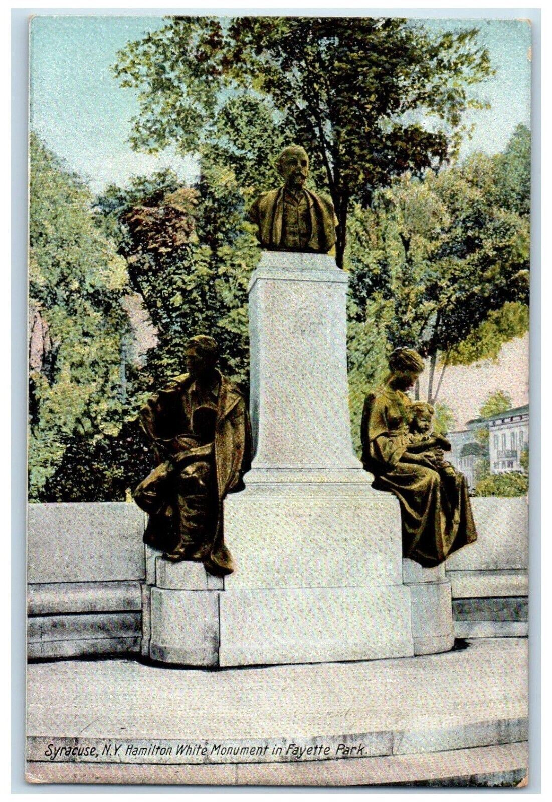 c1910's Syracuse NY, Hamilton White Monument In Fayette Park Antique Postcard
