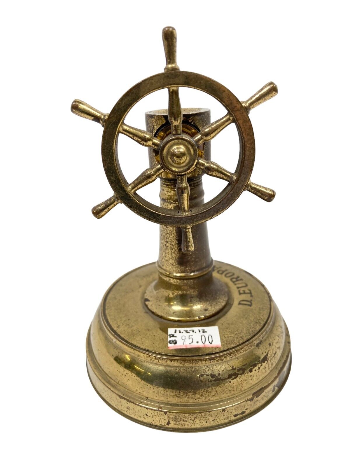 Rare Antique Brass Nautical Ship Wheel Cigar Cutter D. Europa 5\