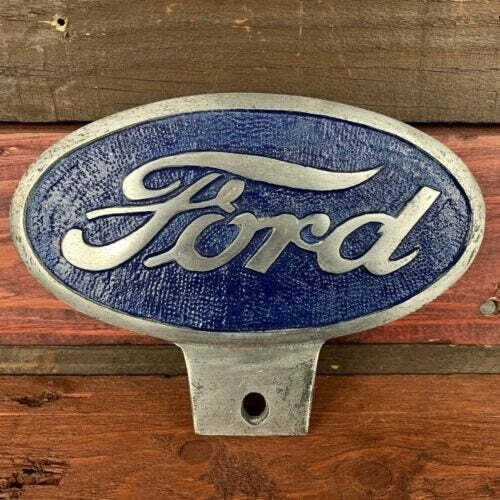 Ford Automobile Logo Aluminum License Plate FOB Topper With Painted Antique