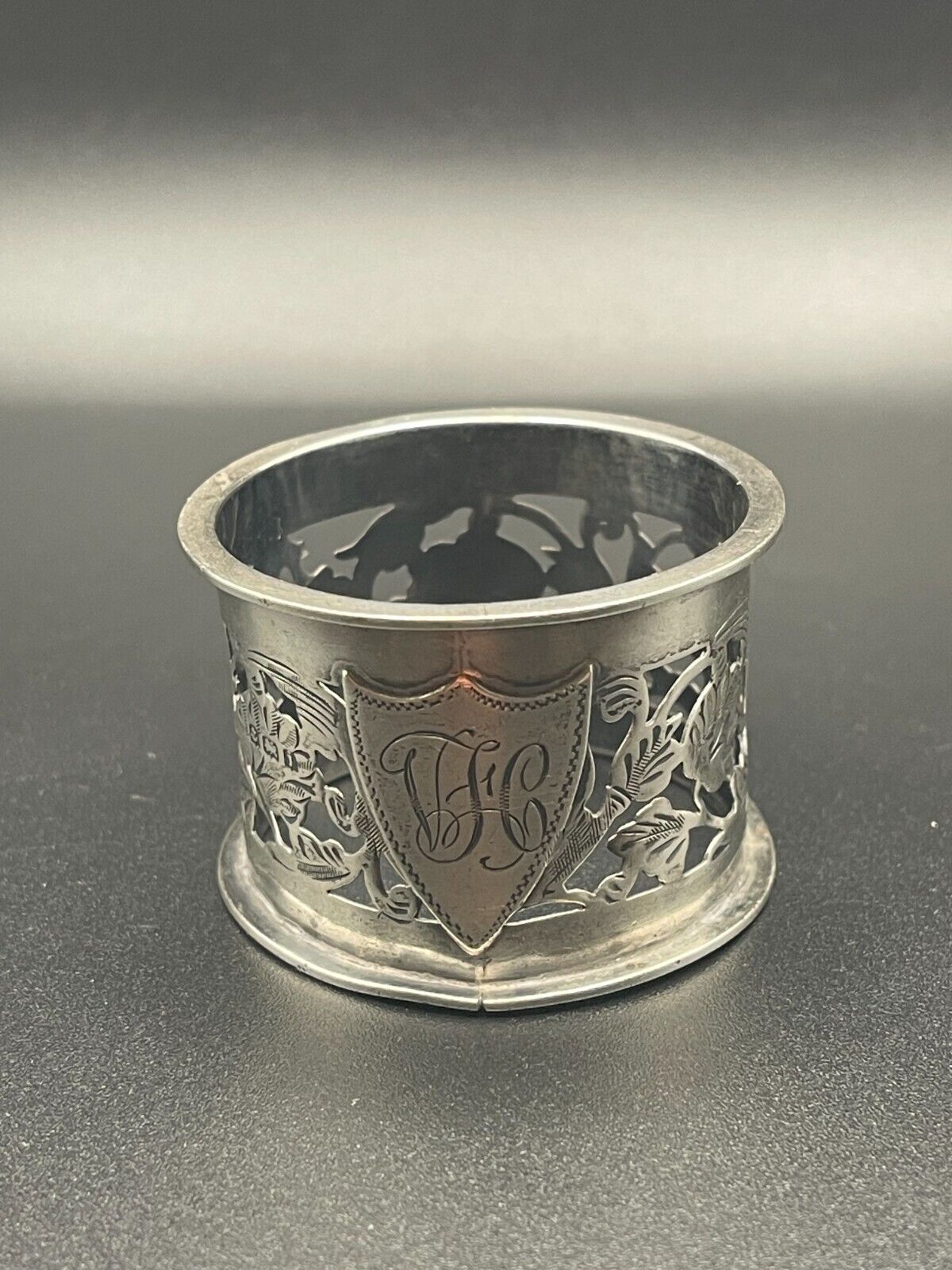 Antique Sterling Silver Napkin Ring, Birmingham 1908, Vintage Tableware