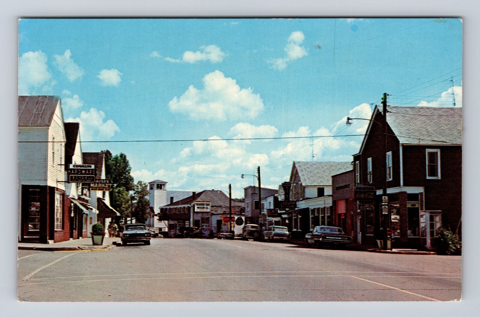 Honor MI-Michigan, Main Street, Business District, Antique Vintage Postcard