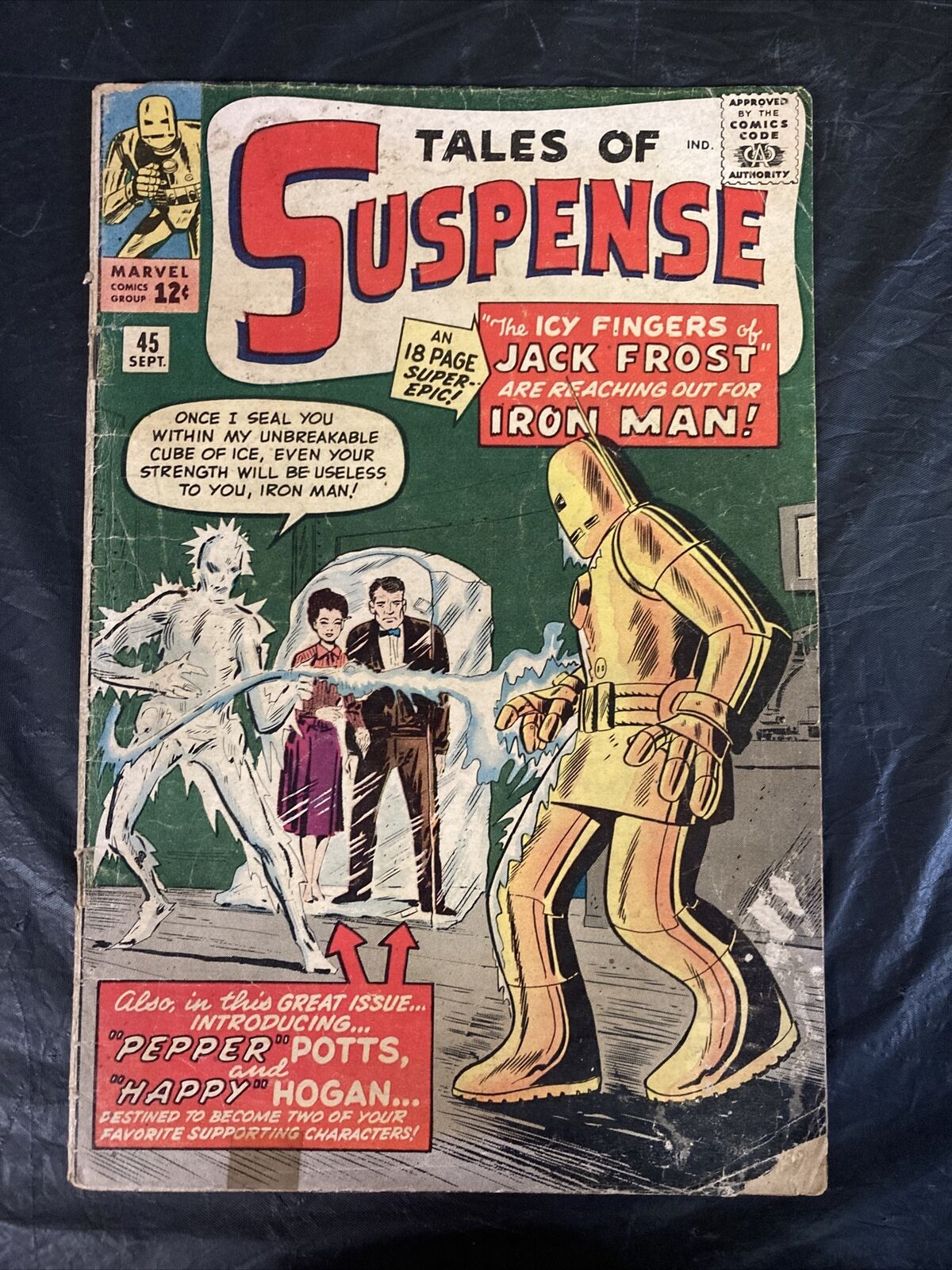 Tales of Suspense #45, 1963, 1st  Appearance Of Pepper Potts, Happy Hogan