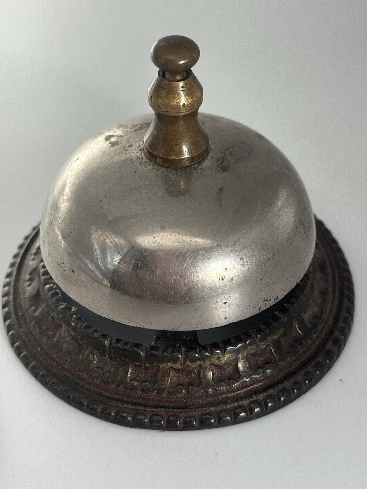 Antique Circa 1863 Front Desk Hotel Service Bell Brass/Silverplate