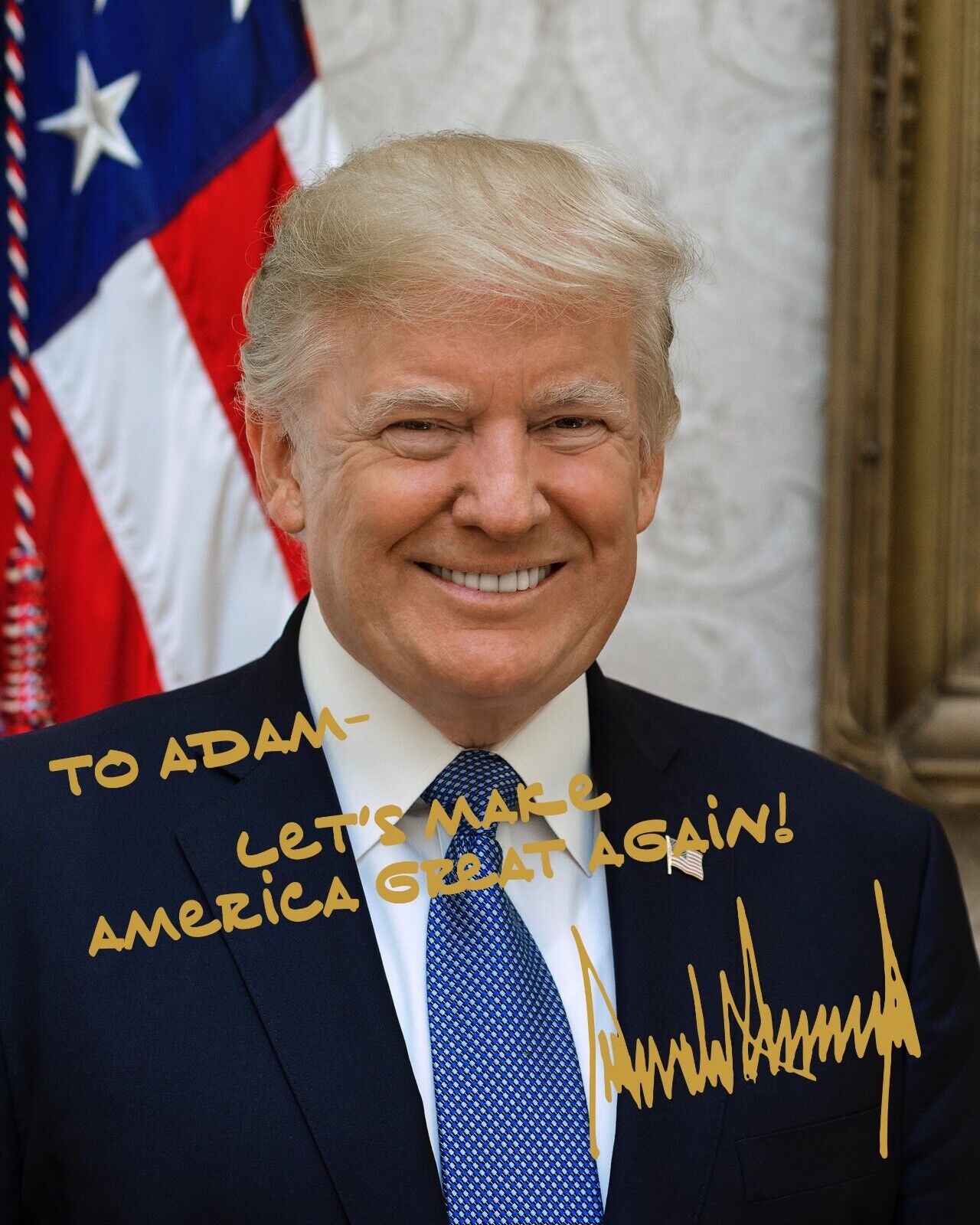Personalized President Donald J. Trump Autographed 11x14 Photo w/ Custom Message