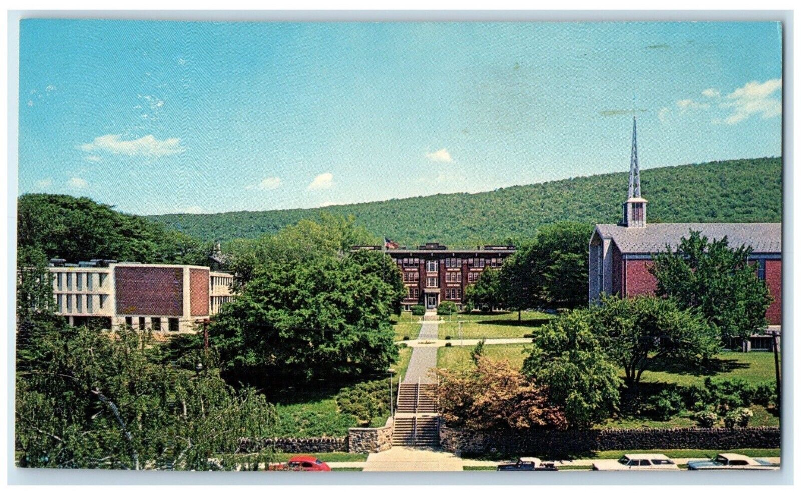c1960 Aerial View Albright College Campus Reading Pennsylvania Unposted Postcard