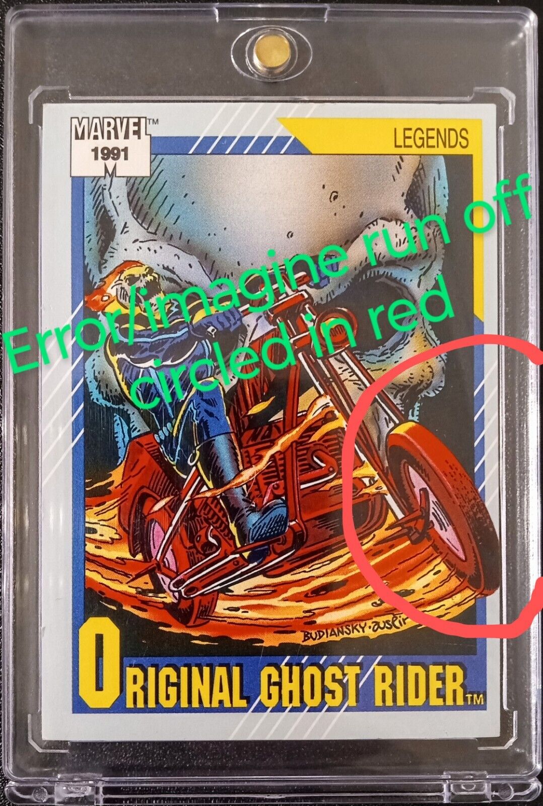 ( One Of A Kind Error Card) 1991 Impel-Original Ghost Rider #143