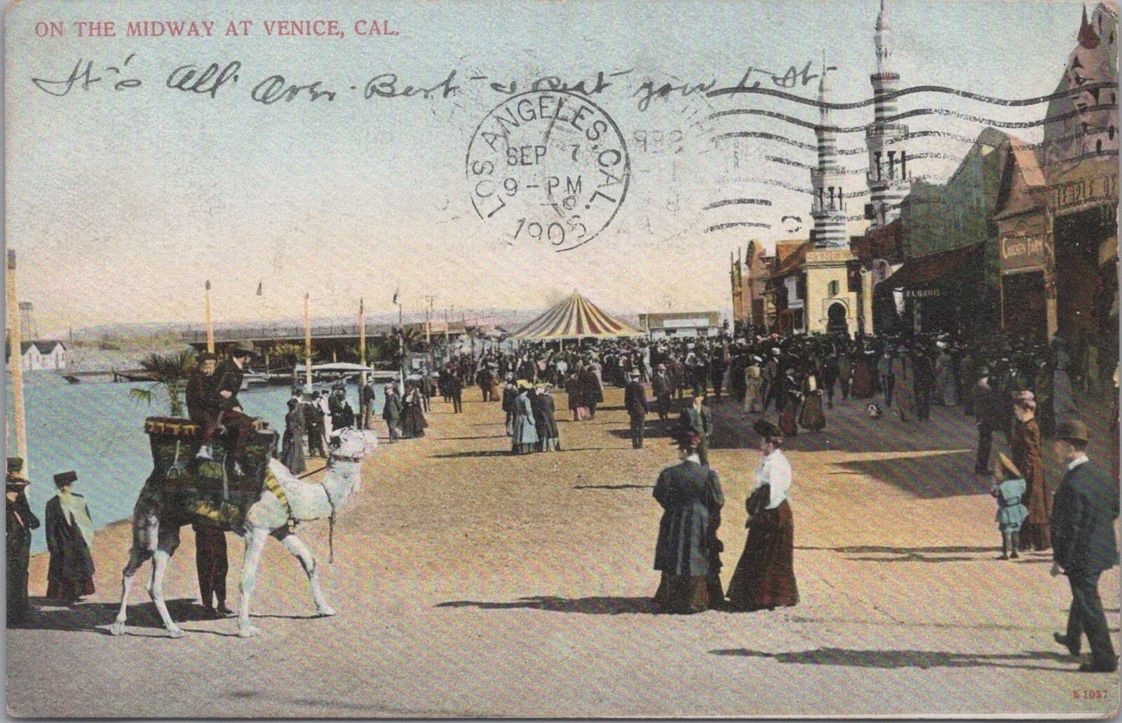 Postcard On the Midway at Venice CA 1906