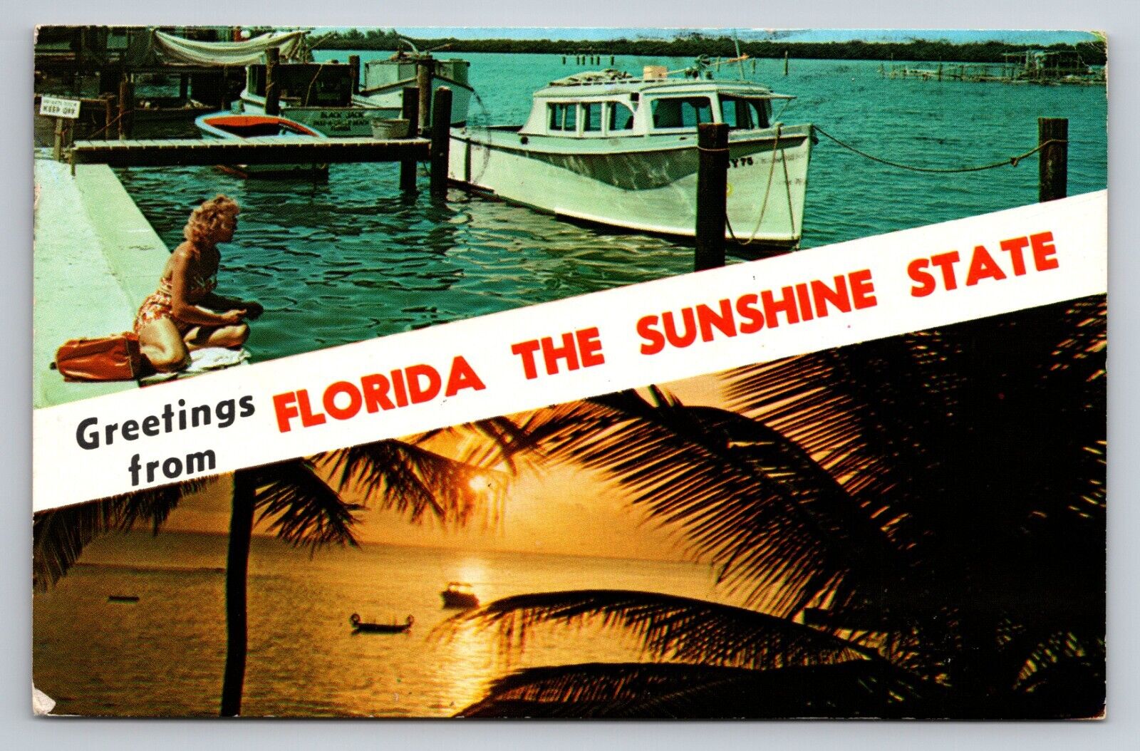 Greetings From Florida The Sunshine State Multiview Vintage Posted 1975