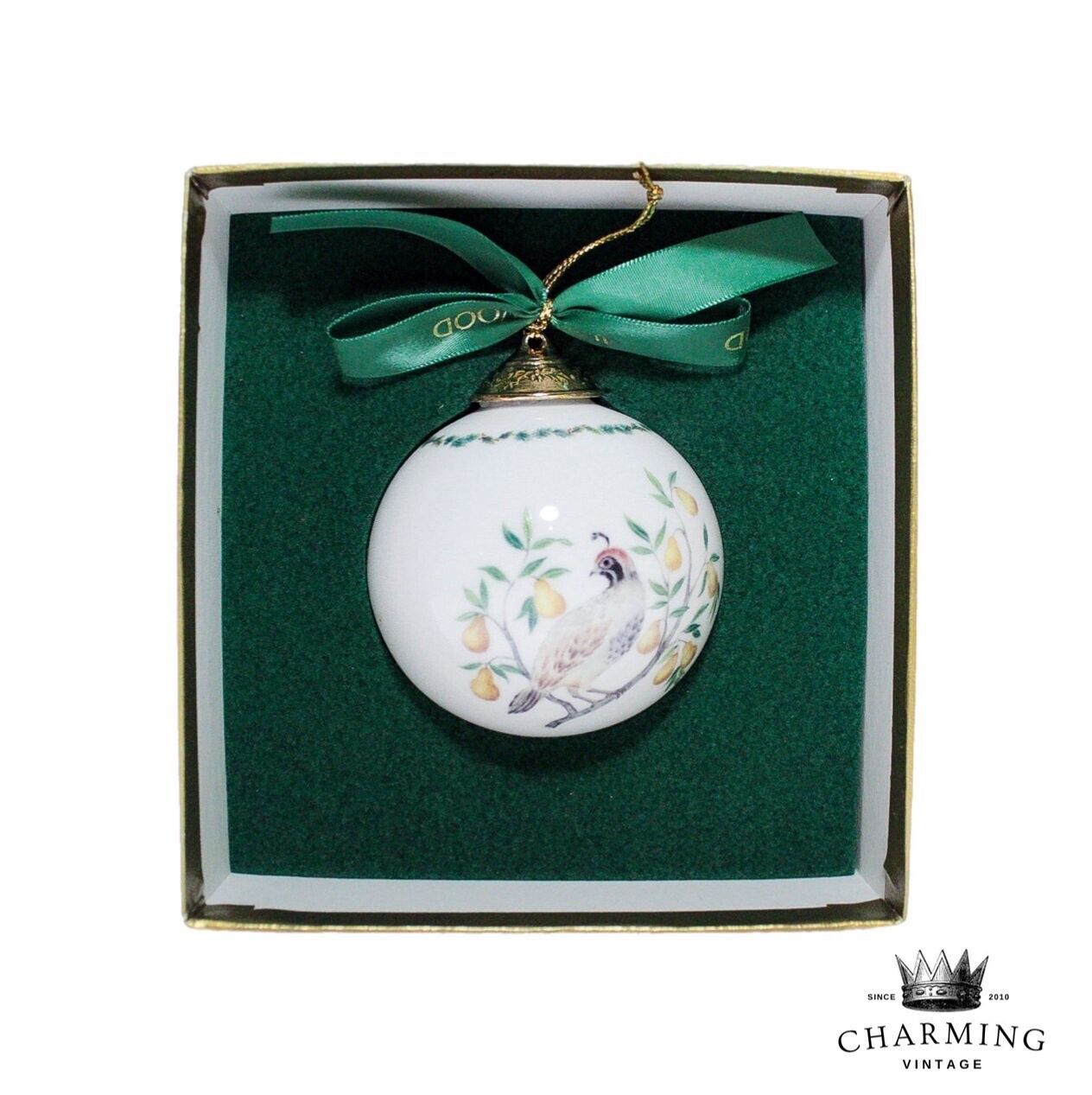 VTG Wedgwood 12 Days of Christmas Partridge in A Pear Tree Ornament w/Box
