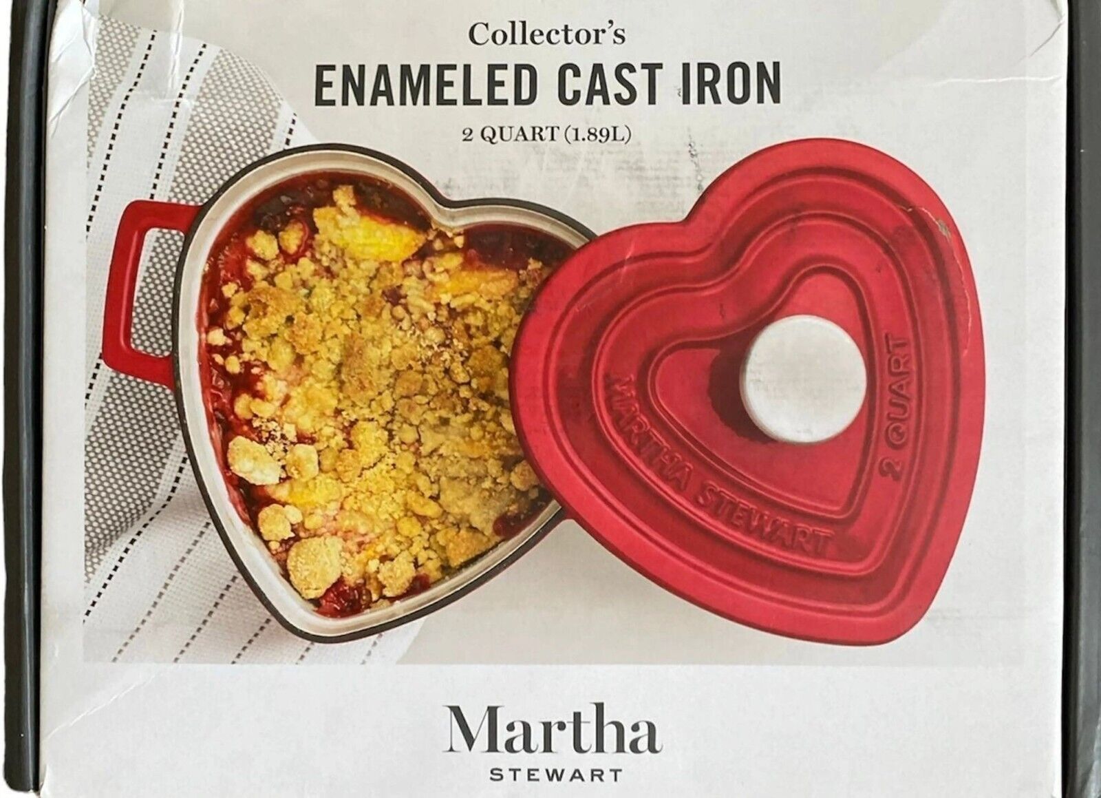 Martha Stewart Collection Enameled Cast Iron 2-Qt. Heart-Shaped Casserole, Creat