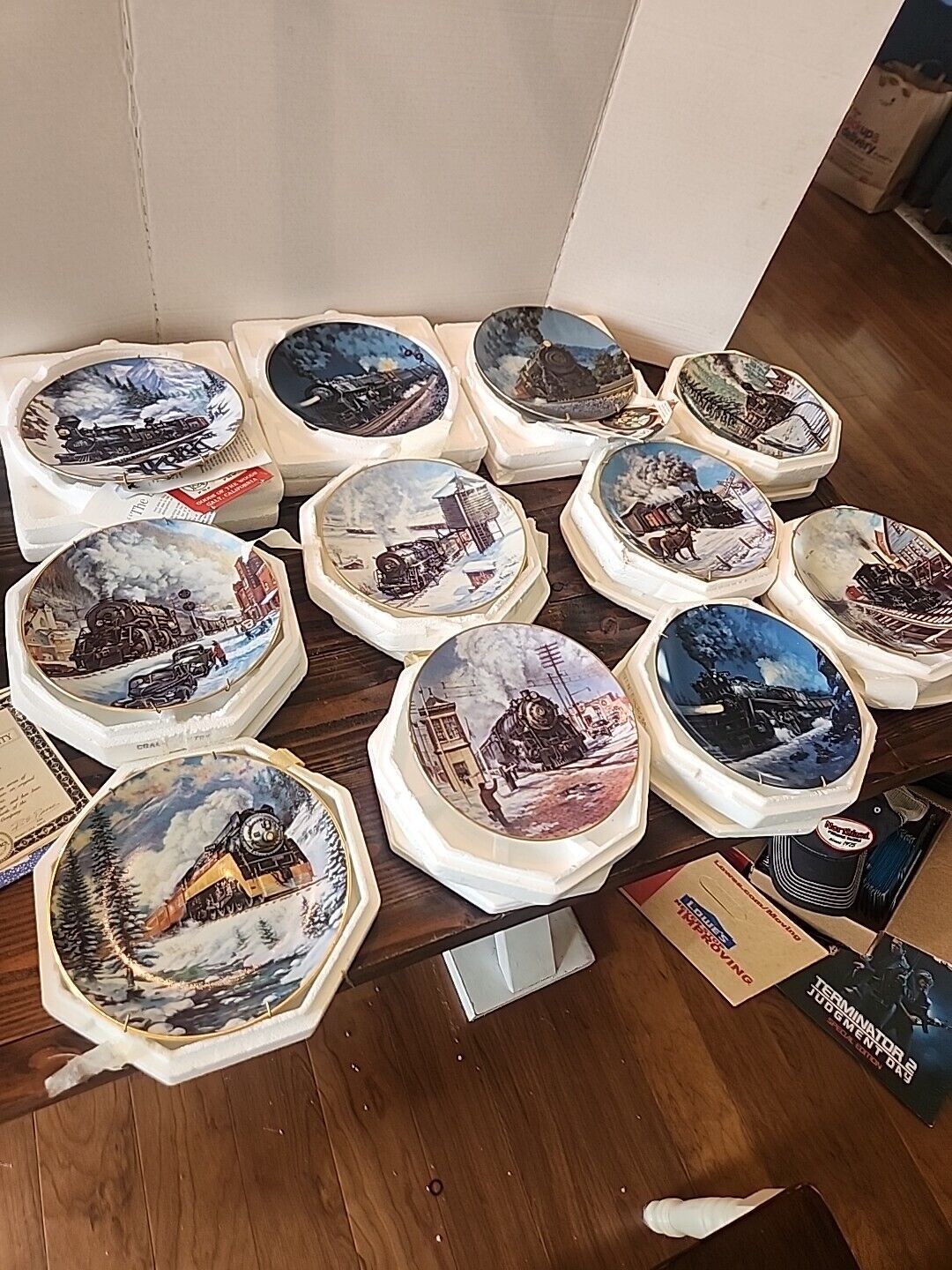 11 Hamilton Collection by Ted Xaras The Winter Train Plate Lot. Years 92 93