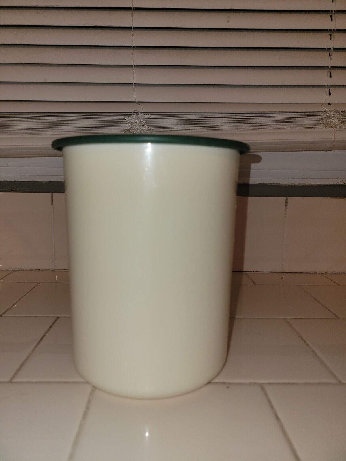 Vintage Tupperware One Touch Container with Green Lid