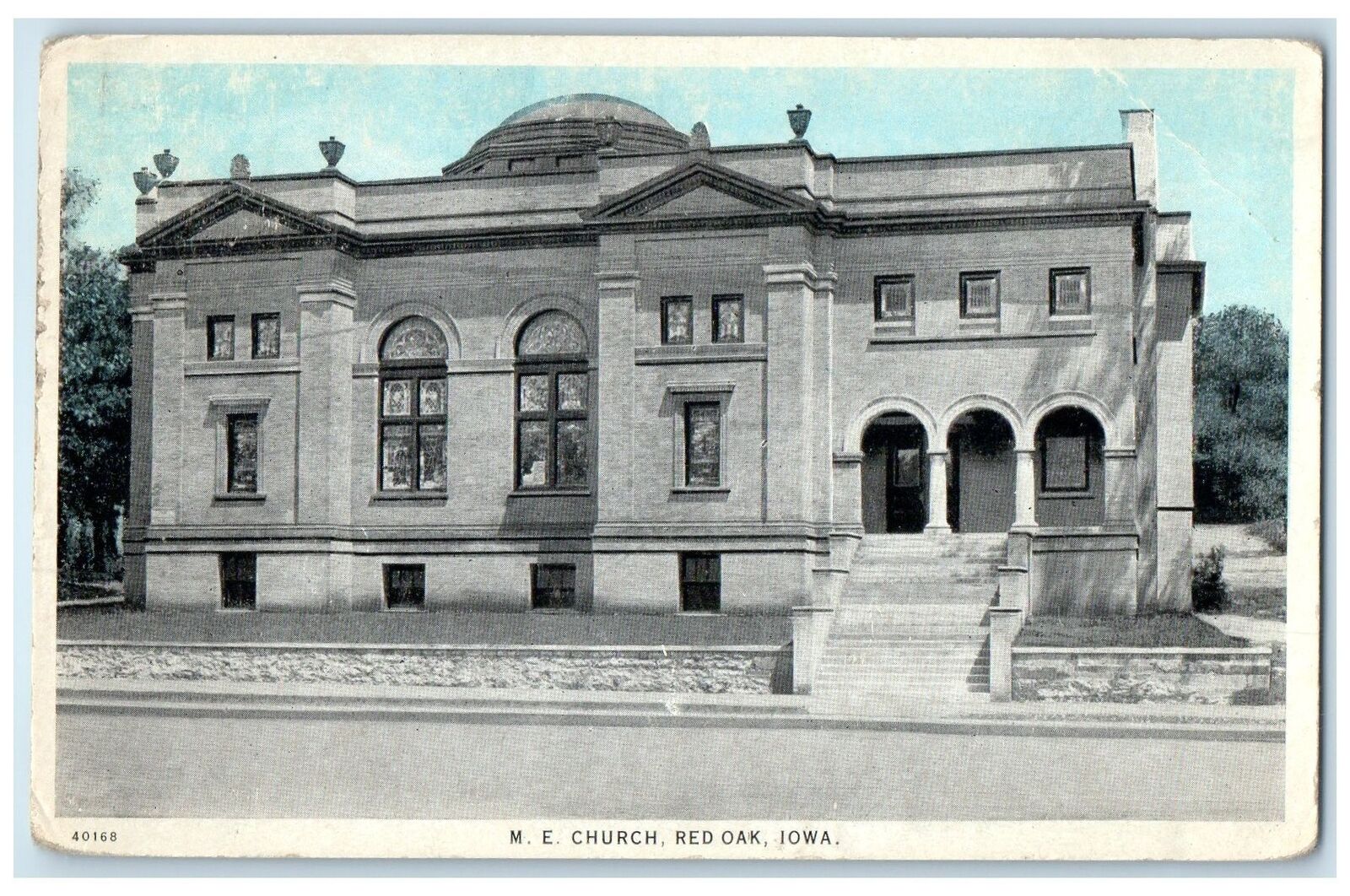 c1920's Methodist Episcopal Church Exterior Red Oak Iowa IA Unposted Postcard