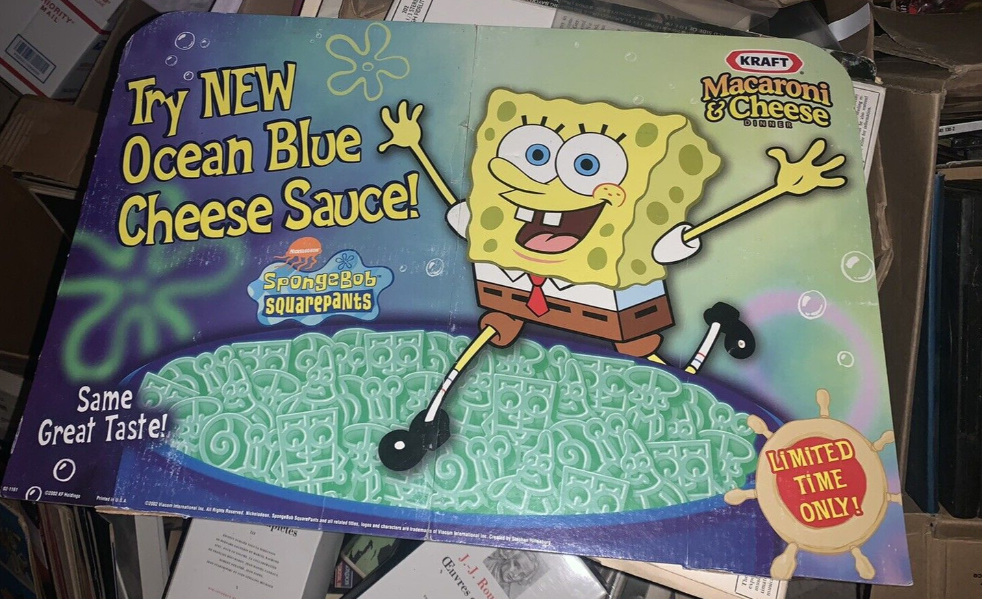 Vintage 2002 Kraft Macaroni & Cheese Spongebob Squarepants Promotional Poster