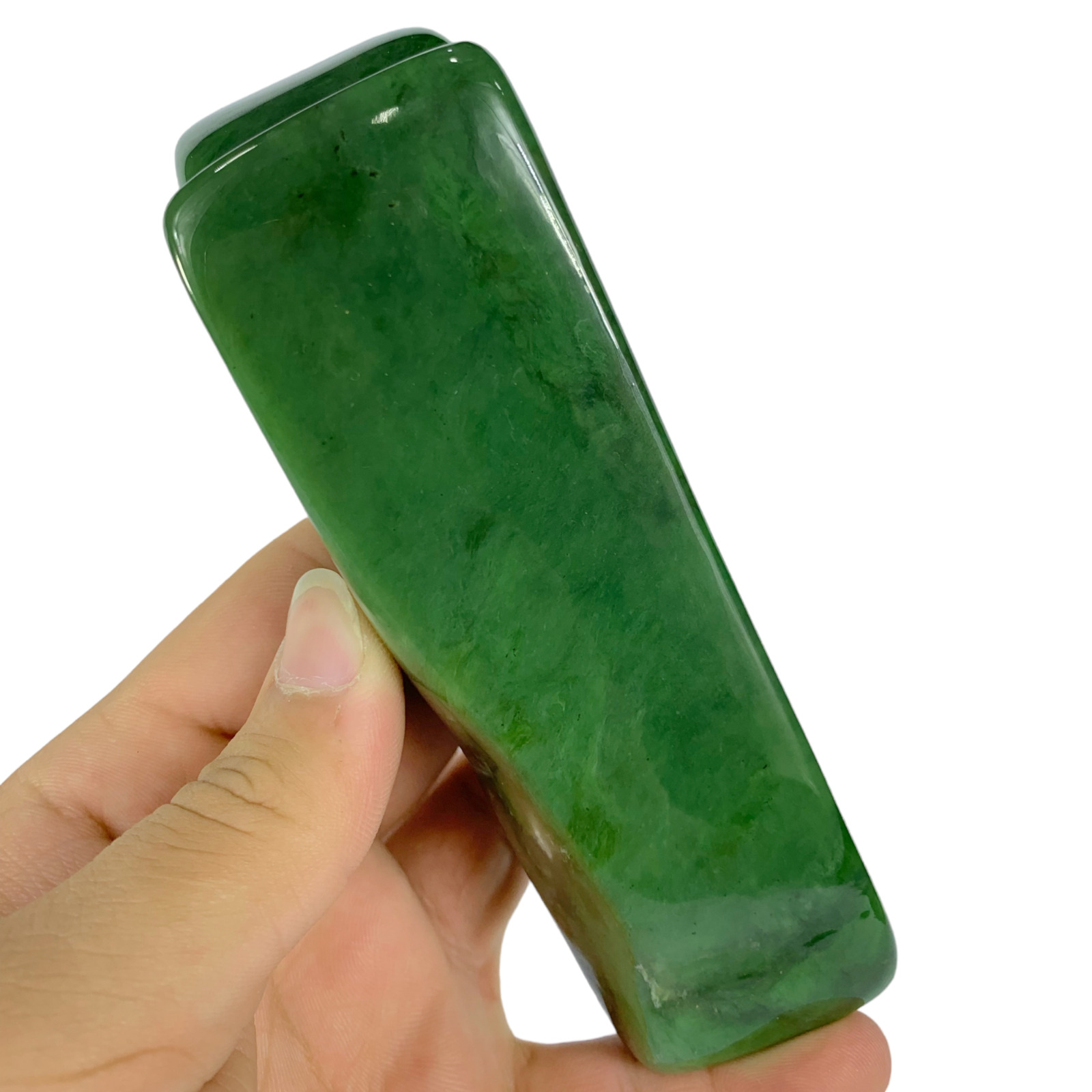 638g Top Quality Green Color Nephrite Jade Free Form, Nephrite Jade Free Form