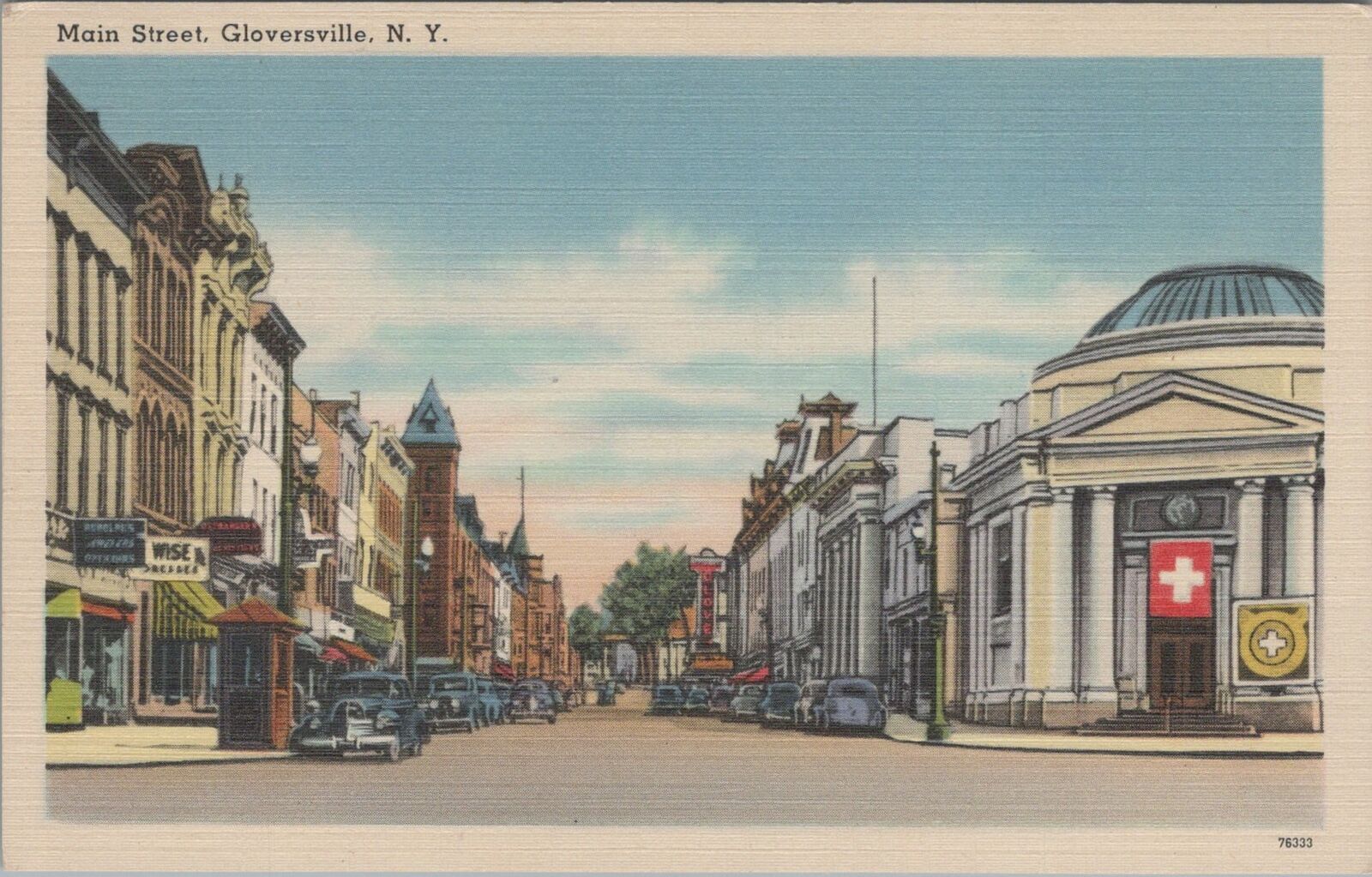 Postcard Main Street Gloversville NY 