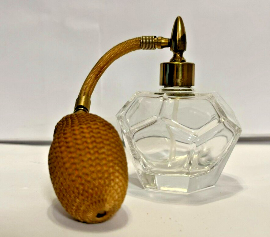 Unbranded Perfume Bottle with Atomizer Vintage Glass VG Condition Please Read