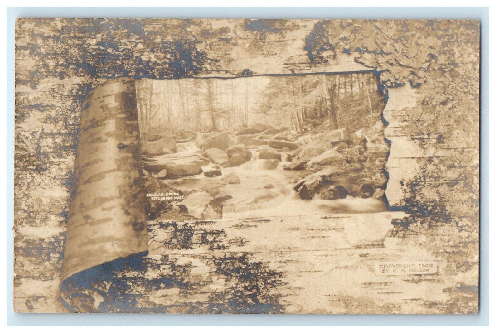 c1910's Falulah Brook Fitchburg Massachusetts MA RPPC Photo Antique Postcard