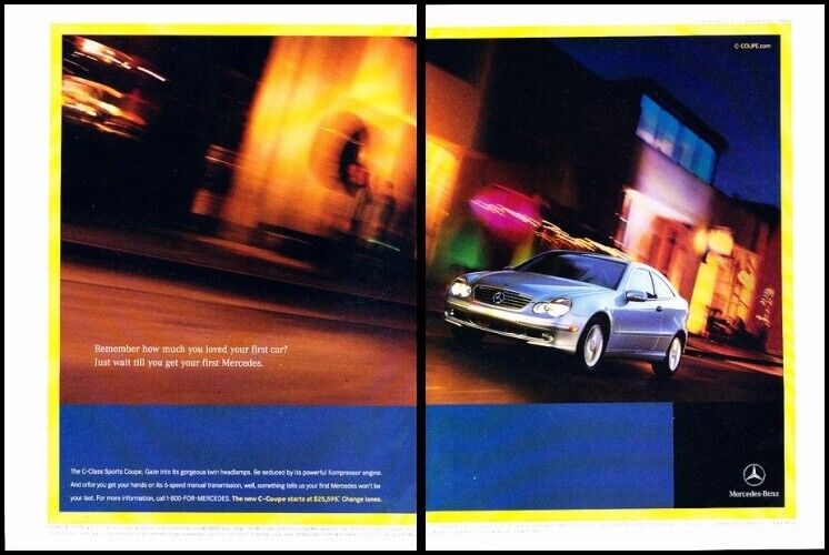 2002 Mercedes Benz C230 Sport Coupe Vintage Advertisement Print Art Car Ad D89
