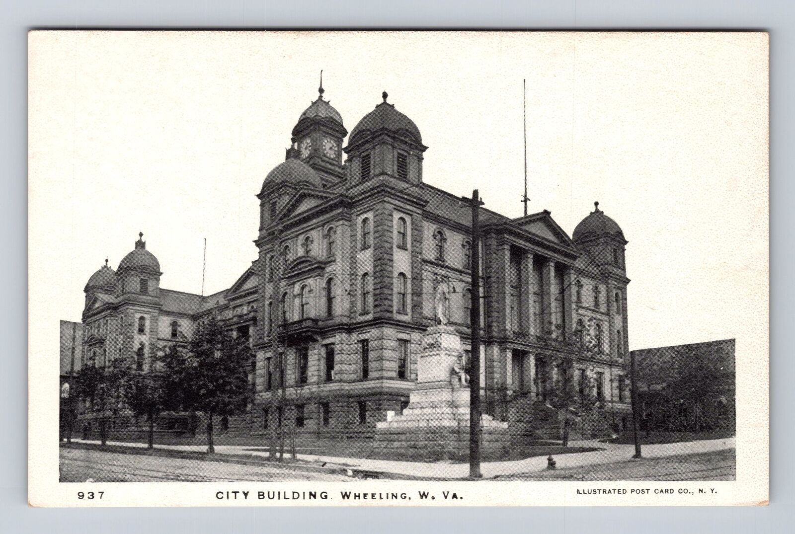 Wheeling WV-West Virginia, City Building, Antique, Vintage Souvenir Postcard
