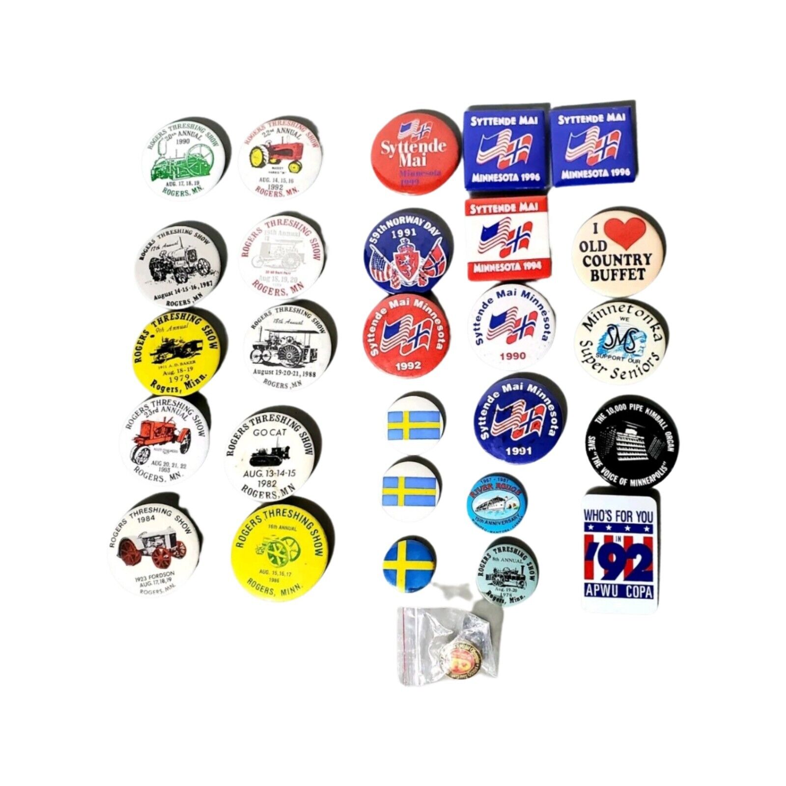 Vintage 1990s Button Pinback Lot Awesome Nordic Pride Festivals and more 25+.