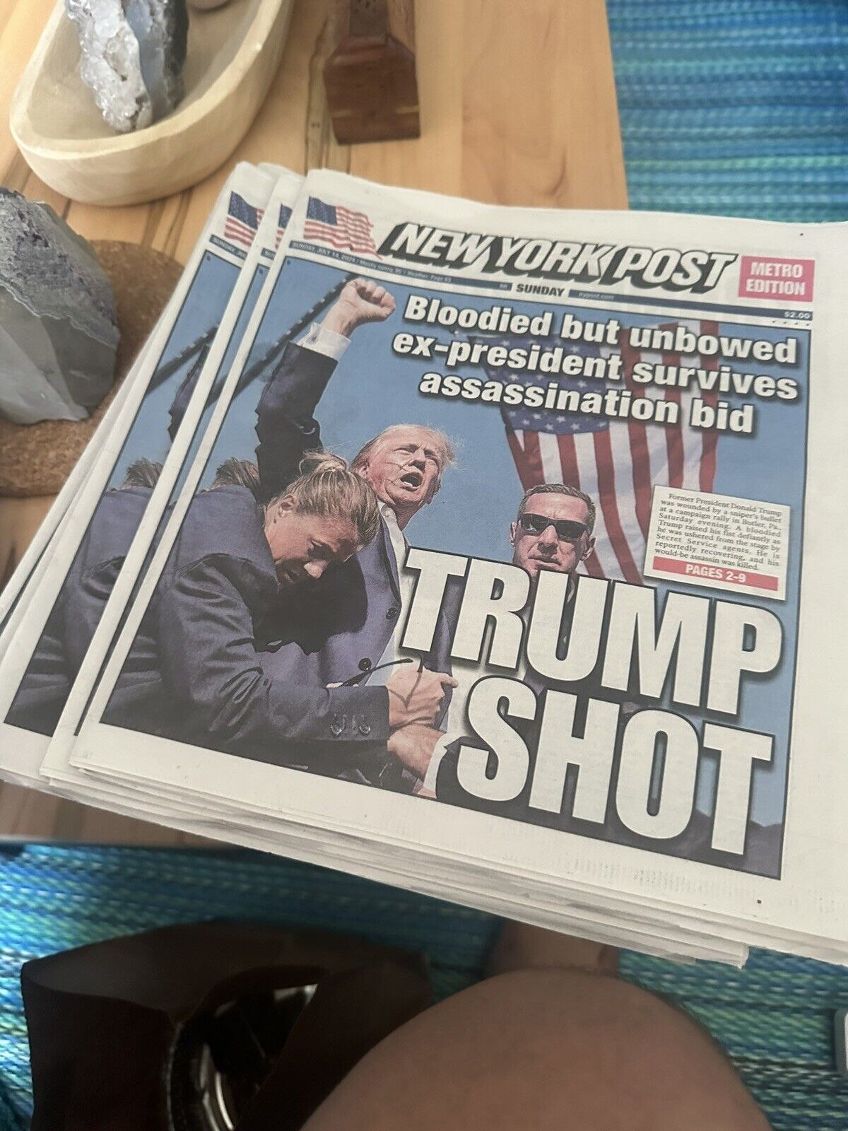 New York Post TRUMP SHOT **City Edition** Newspaper  July 14 2024