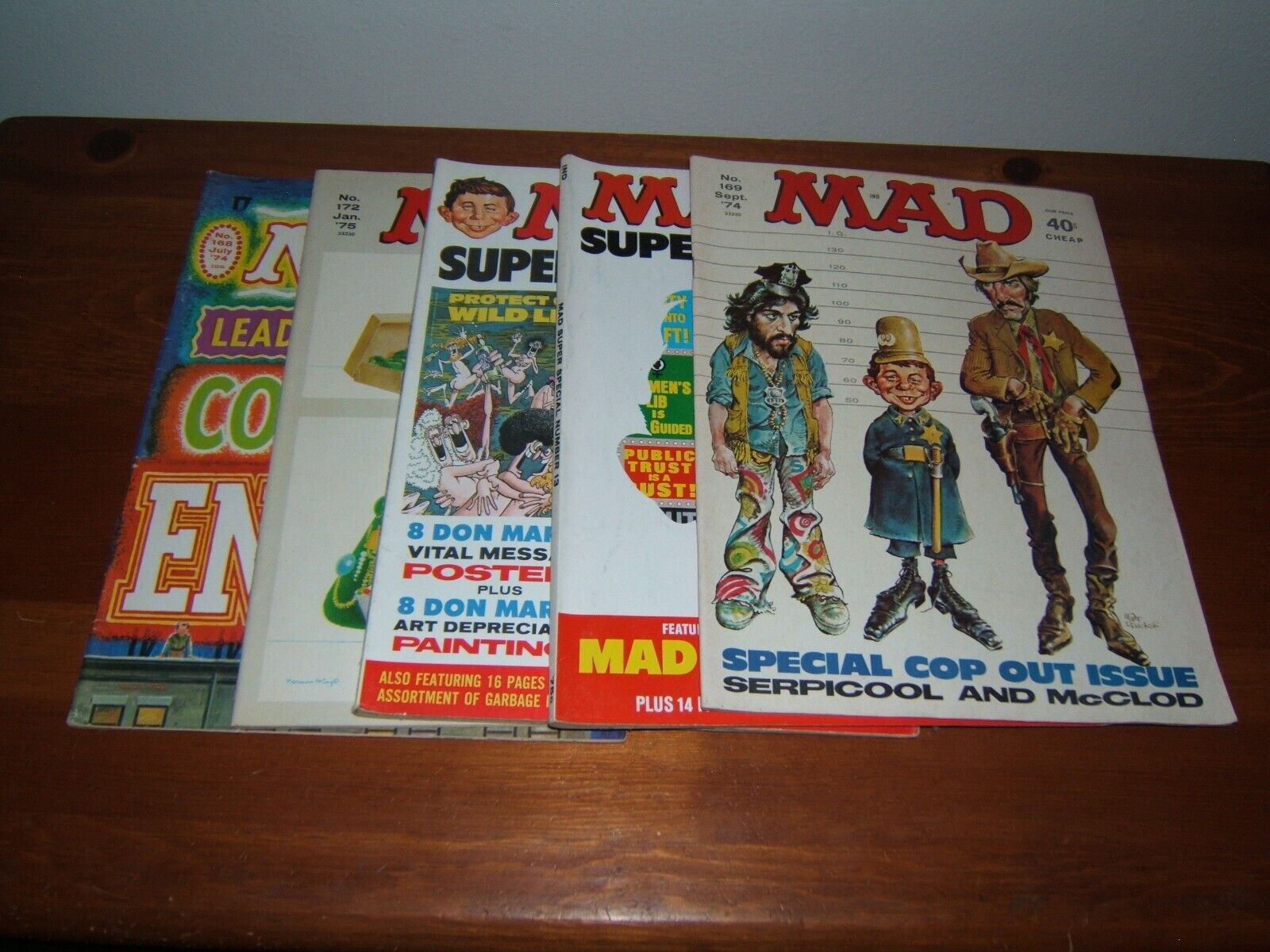Lot of 5 Vintage Mad Magazines 168 - 169 - 172 & Super Special 13 -14
