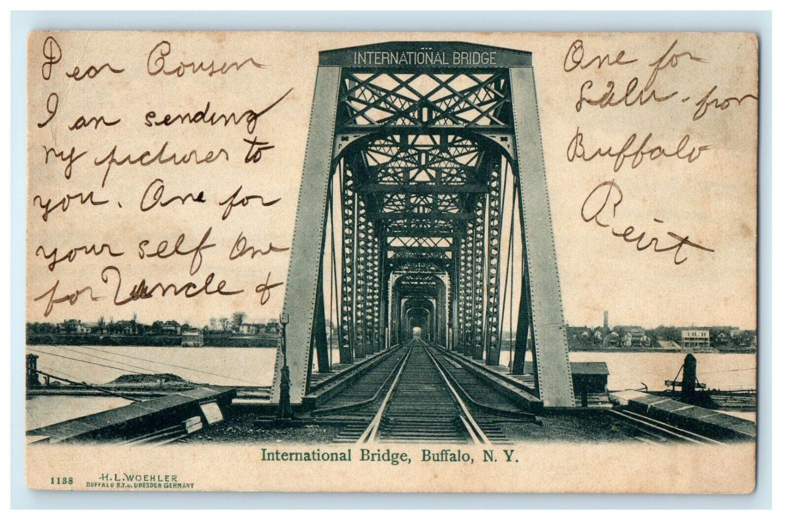 1907 International Bridge Buffalo New York NY Posted Antique Postcard