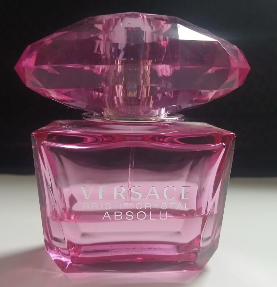 VERSACE Bright Crystal ABSOLU 3.0 fl oz Perfume Bottle - about a quater full