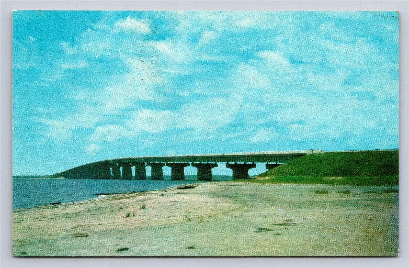 Ship Bottom NJ Causeway Bridge Vintage Postcard 1960s (IMPERFECT)