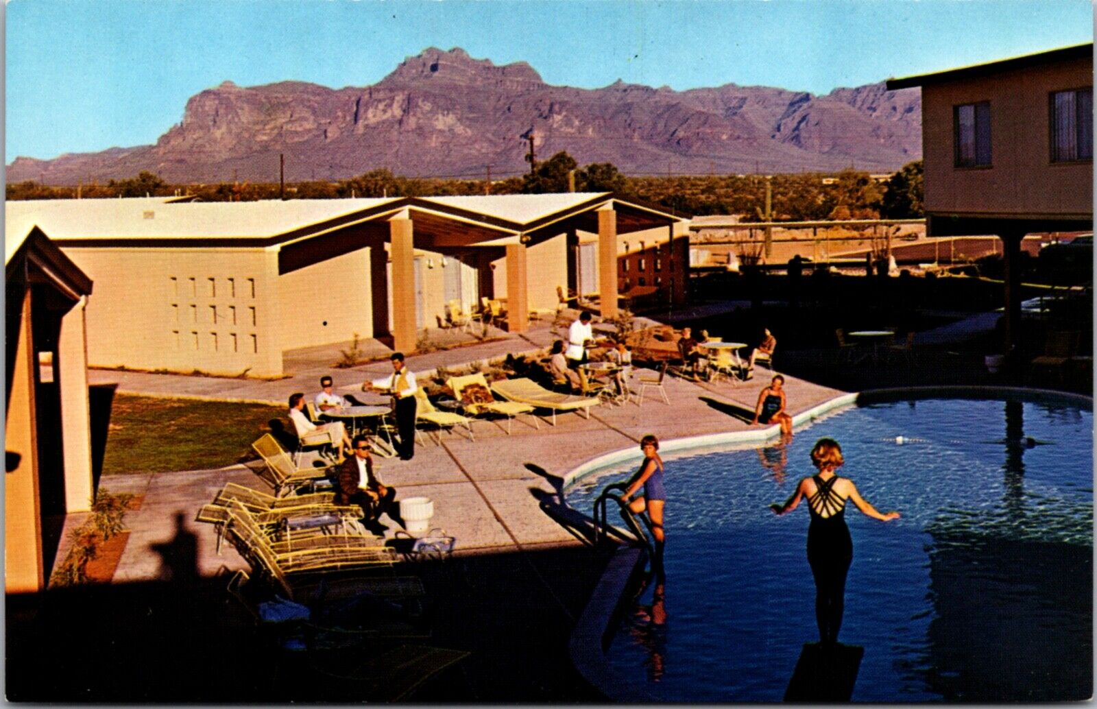 Postcard Swimming Pool at Hotel Superstition Ho in Apache Junction, Arizona
