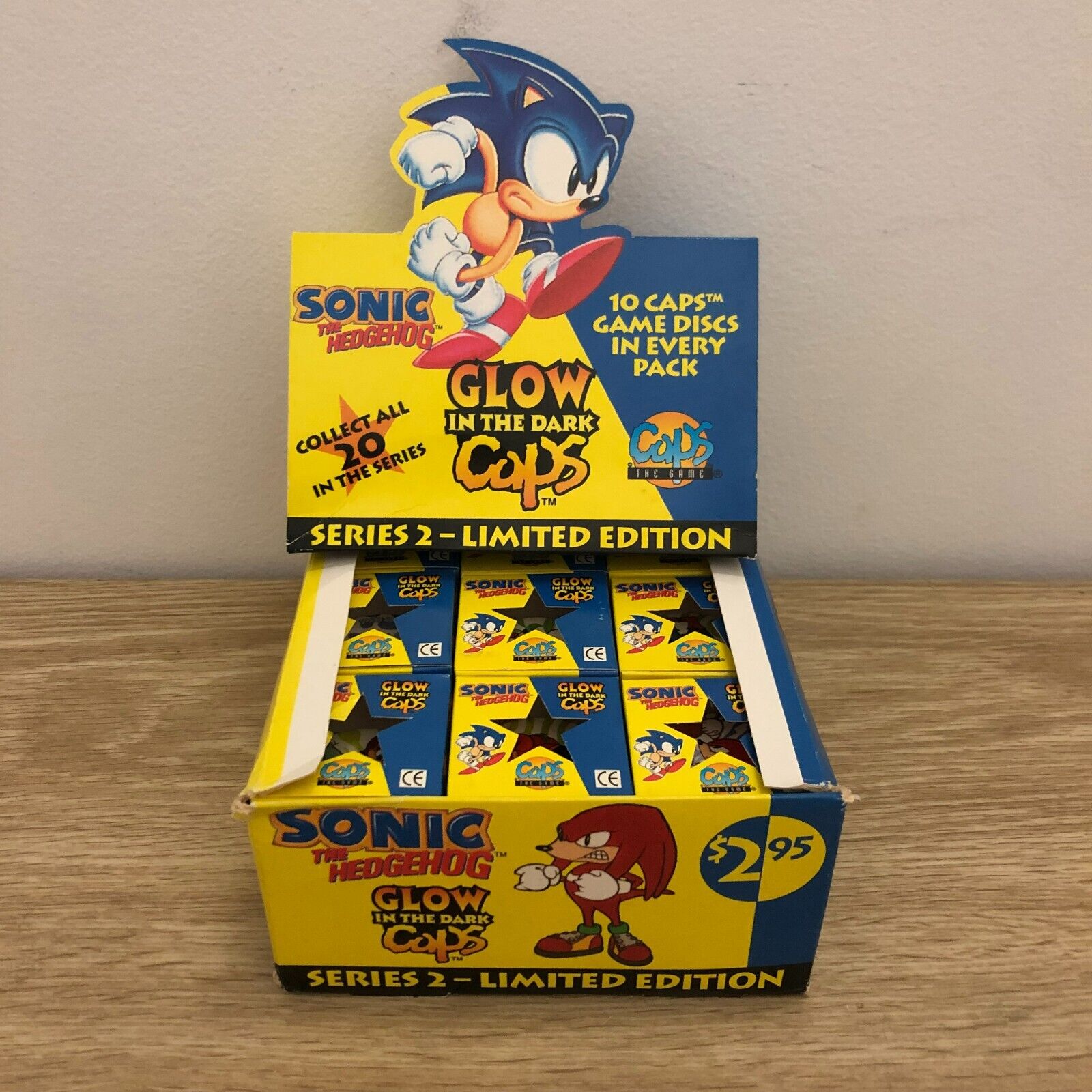 Sonic The Hedgehog Glow In The Dark Caps Vintage 1995 Caps The Game Unopened Box
