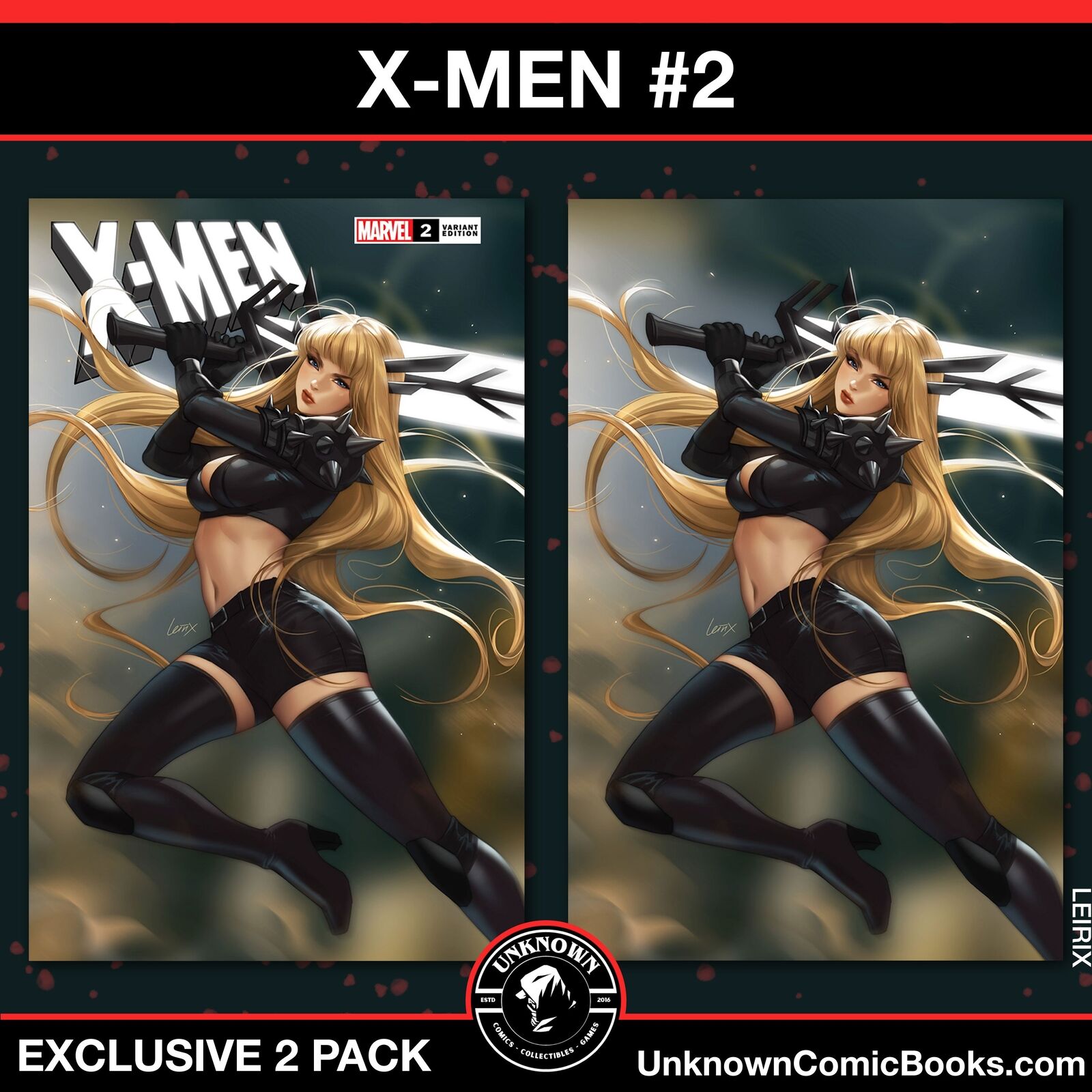 [2 PACK] X-MEN #2 UNKNOWN COMICS LEIRIX EXCLUSIVE VAR (08/14/2024)
