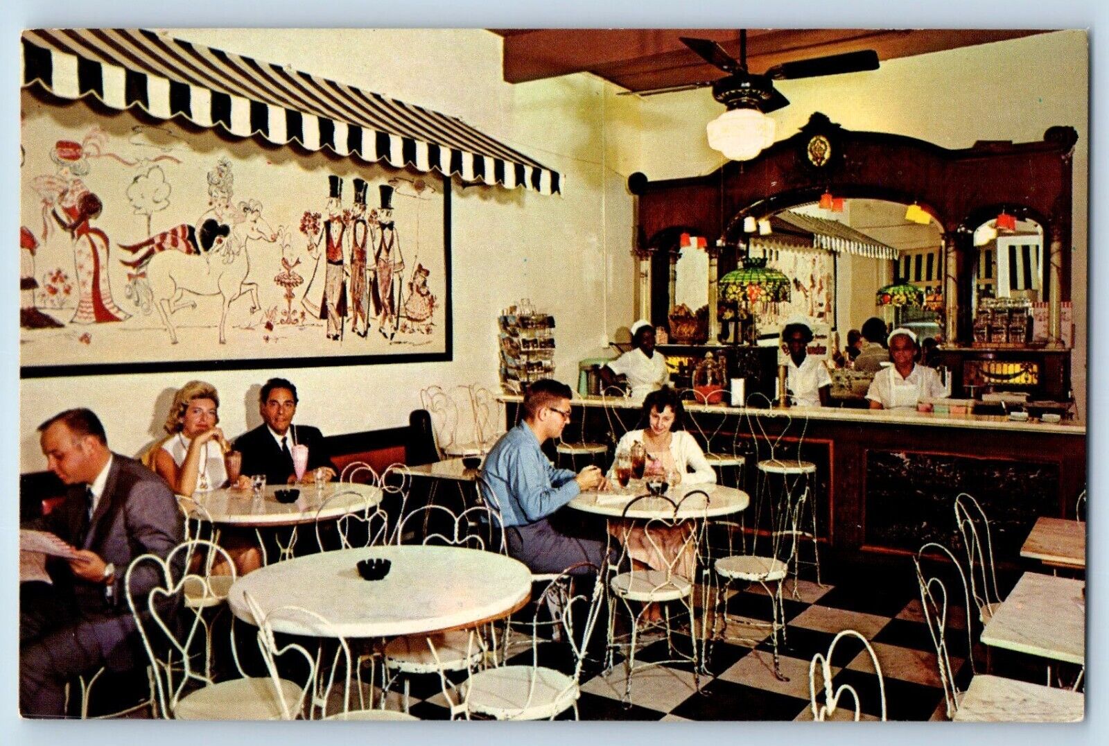 Metairie Louisiana Postcard Pere Antoine\'s Old Fashioned Ice Cream Parlor c1960