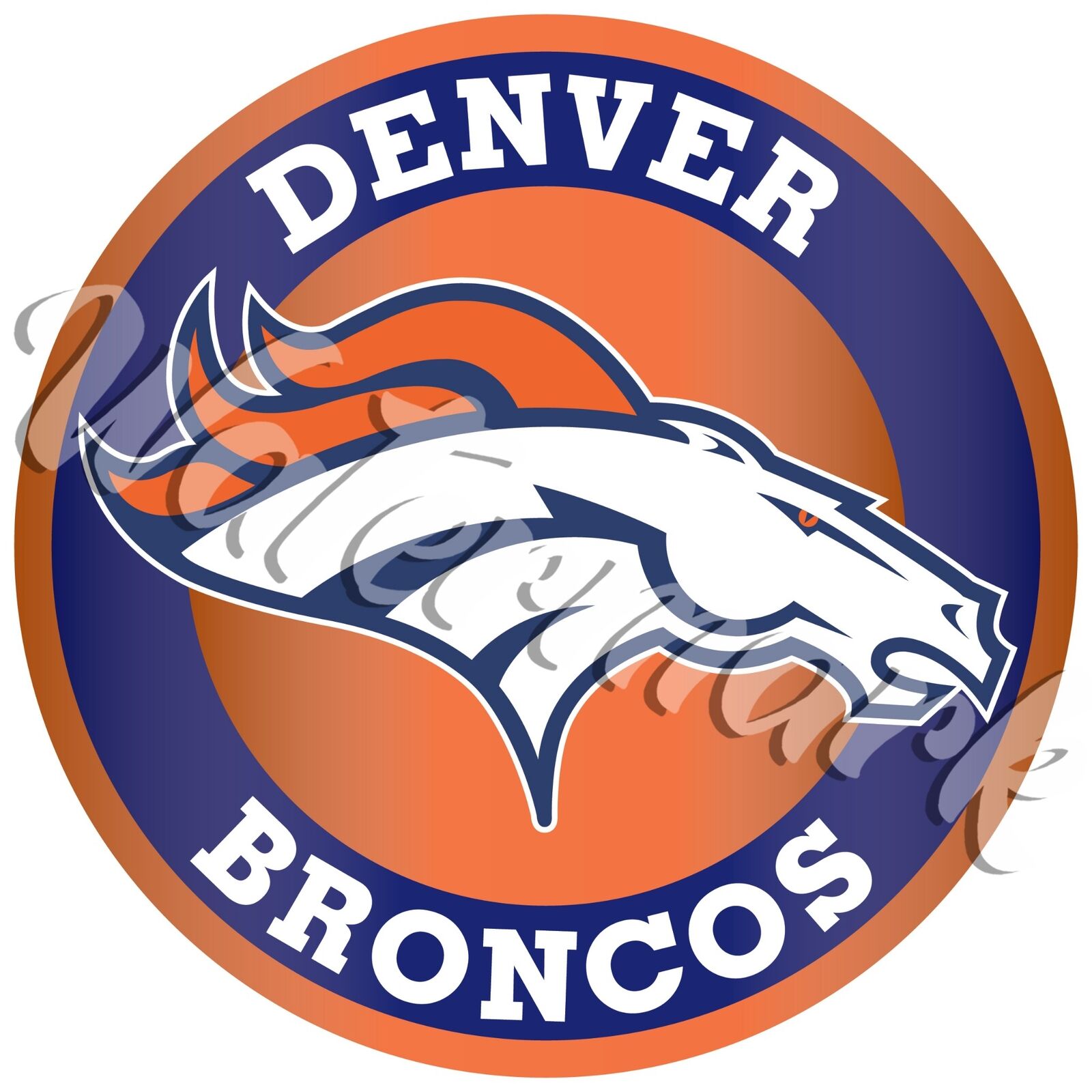Denver Broncos Circle Logo Sticker / Vinyl Decal 10 sizes