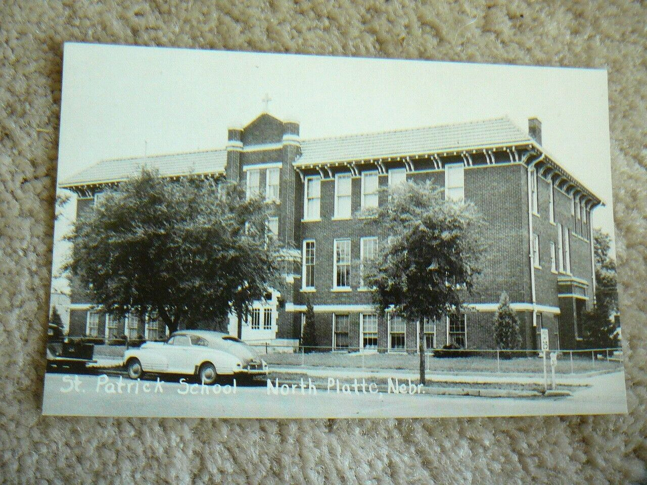 North Platte Nebraska RPPC Postcard c. 1950s St. Patrick's School - NEVER USED